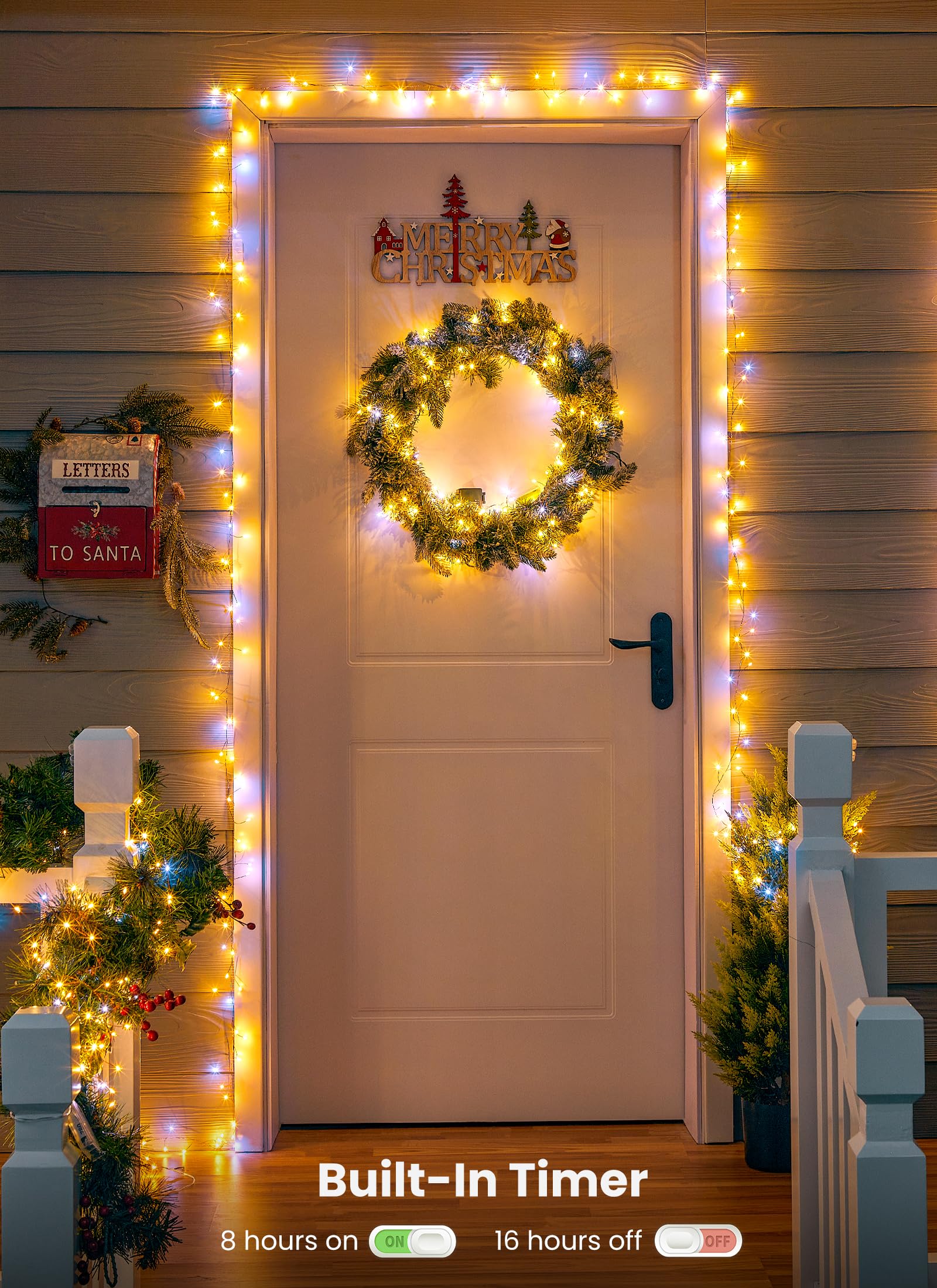 SmartDawn 4 Pack 120 LED Fairy Lights, Battery Operated, Waterproof, Warm White & Cool White, 10Ft Twinkle Lights for Indoor/Outdoor Decor