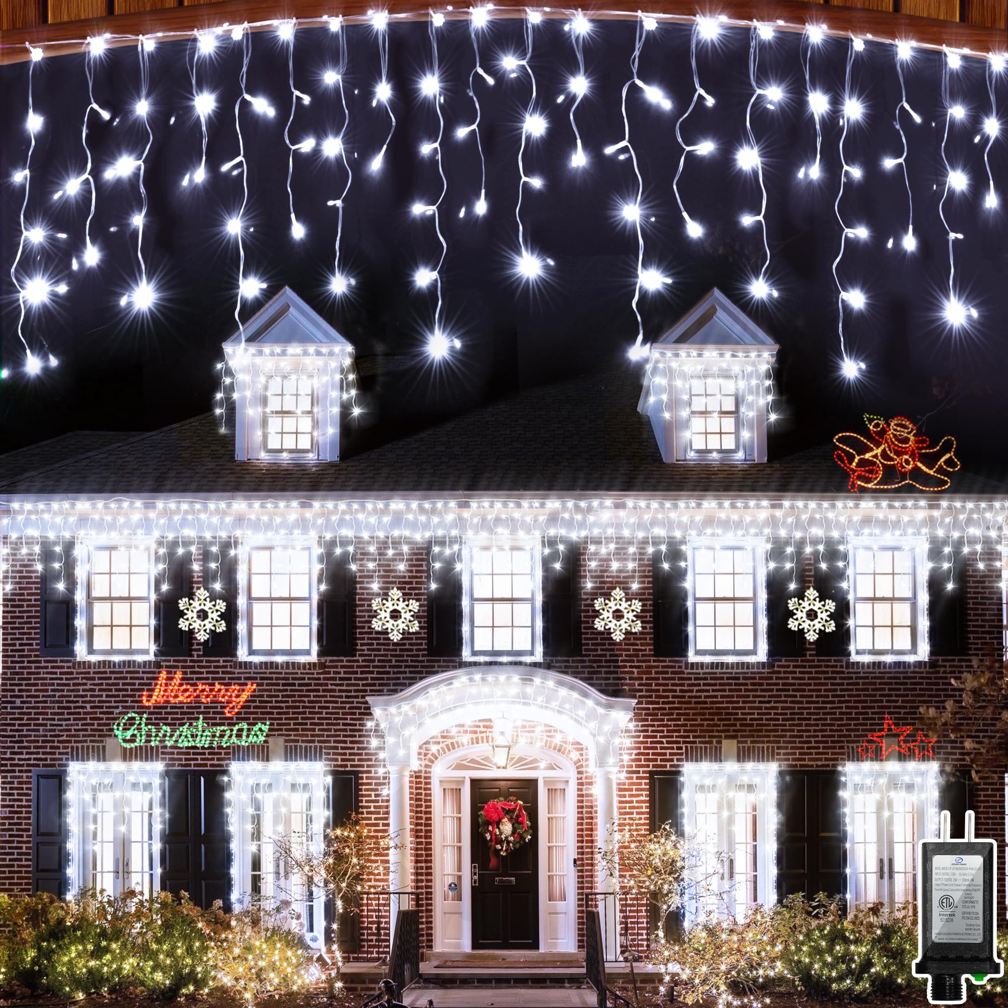 792 LED Christmas Lights with 176 Drops,82ft 8 Modes Fairy Hanging String Lights with Time Waterproof, Plug-in Christmas String 