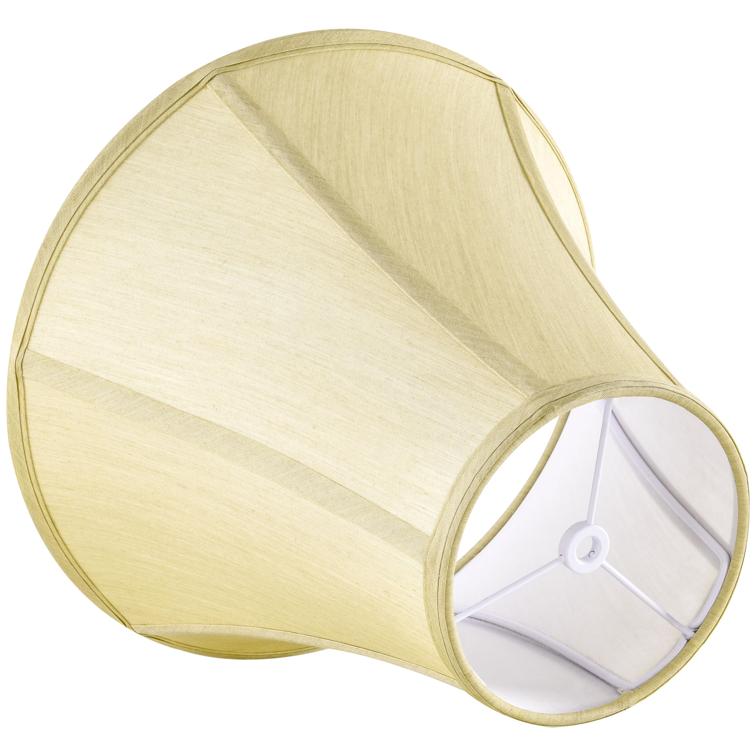 Go&So Set Of 2 Bell Lamp Shades Gold Medium Lamp Shade 6'' Top X 13'' Bottom X 10.6'' High(Spider) Side Ribbing Hand Crafted Rep