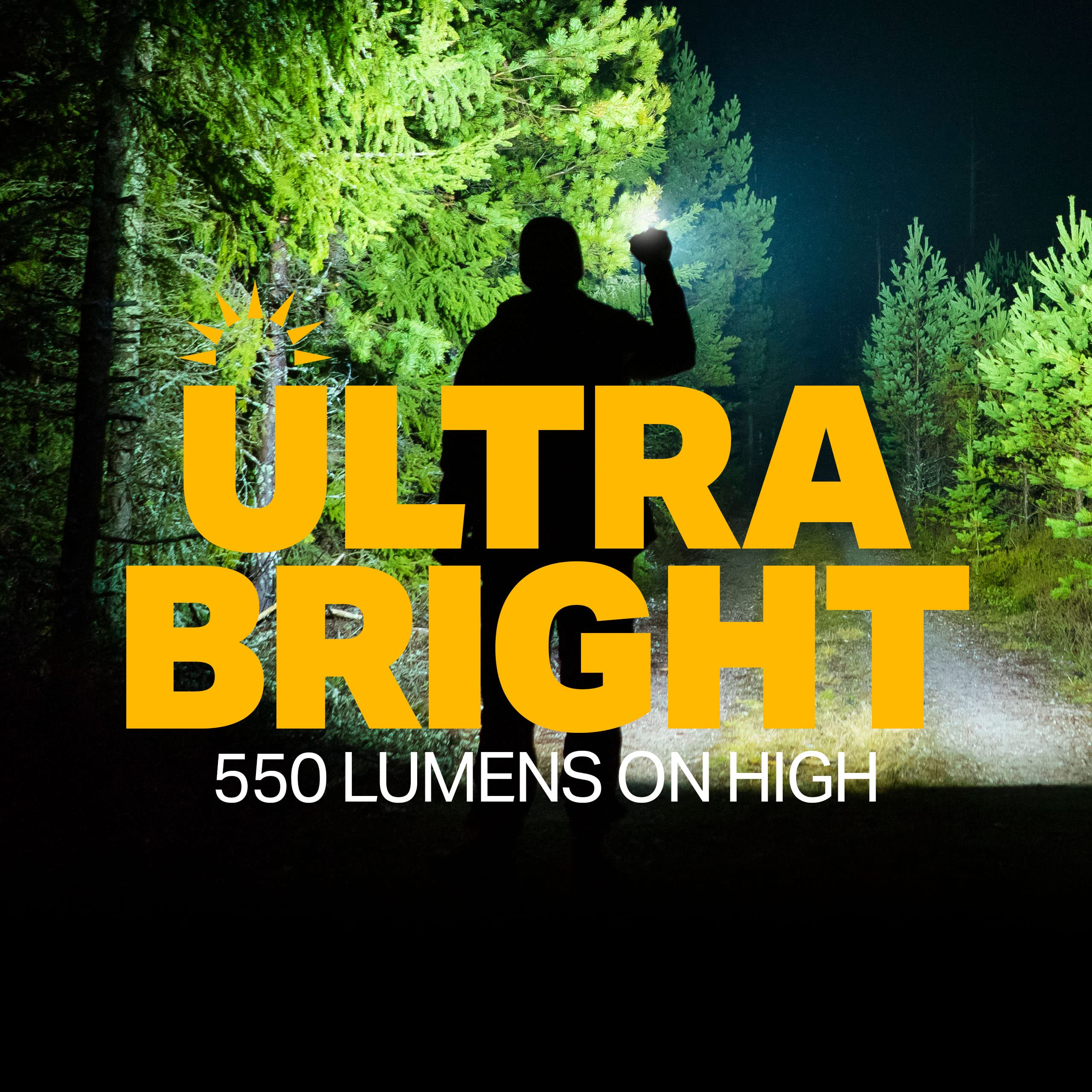 Luxpro Bright 550 Lumen Led Handheld Flashlight - Features Ergonomic Handle And Aircraft-Grade Aluminum - Pocket-Sized Camping A