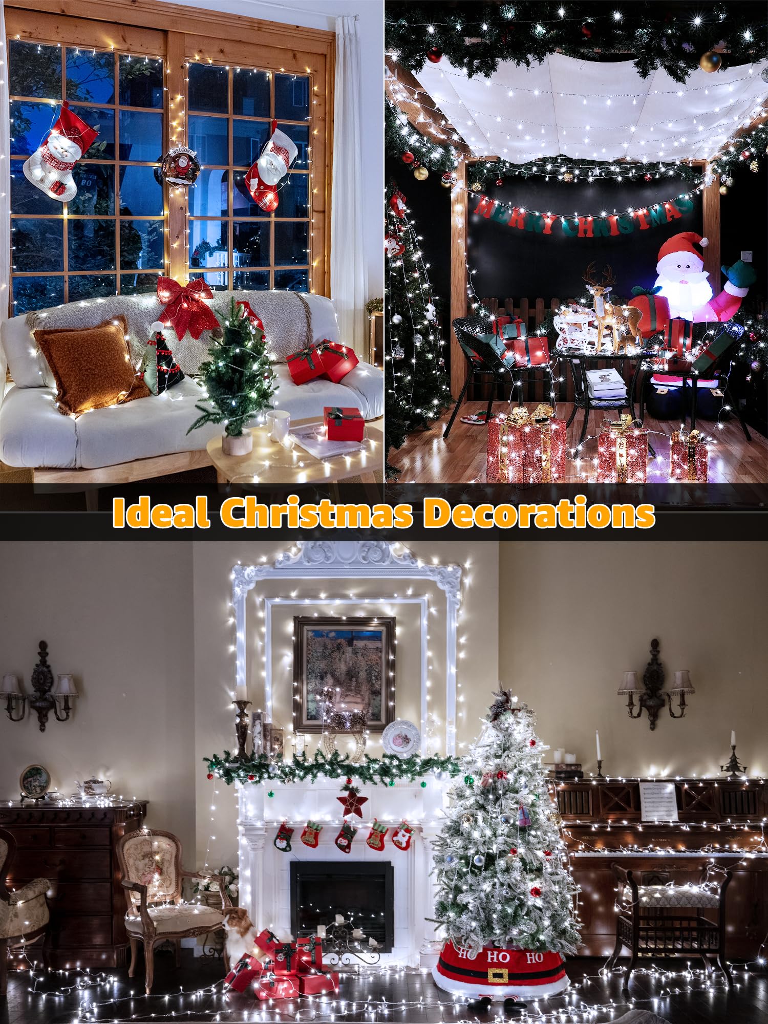 Guhope 1200 Led Waterproof String Lights, 196Ft Cool White Fairy Lights With Remote & Timer For Indoor/Outdoor Decorations