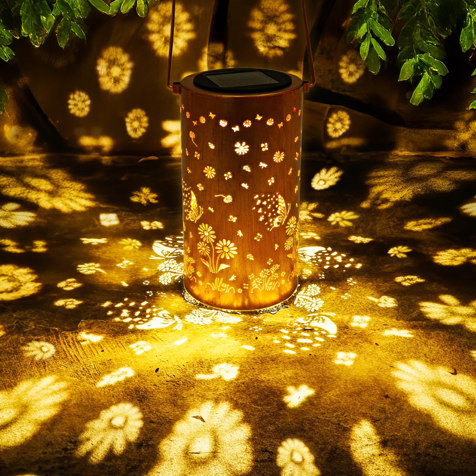 FLAGWIX Butterfly Gifts for Women Men - Solar Lanterns Outdoor Waterproof, Garden Decor for Outside - Motivational Mothers Day B