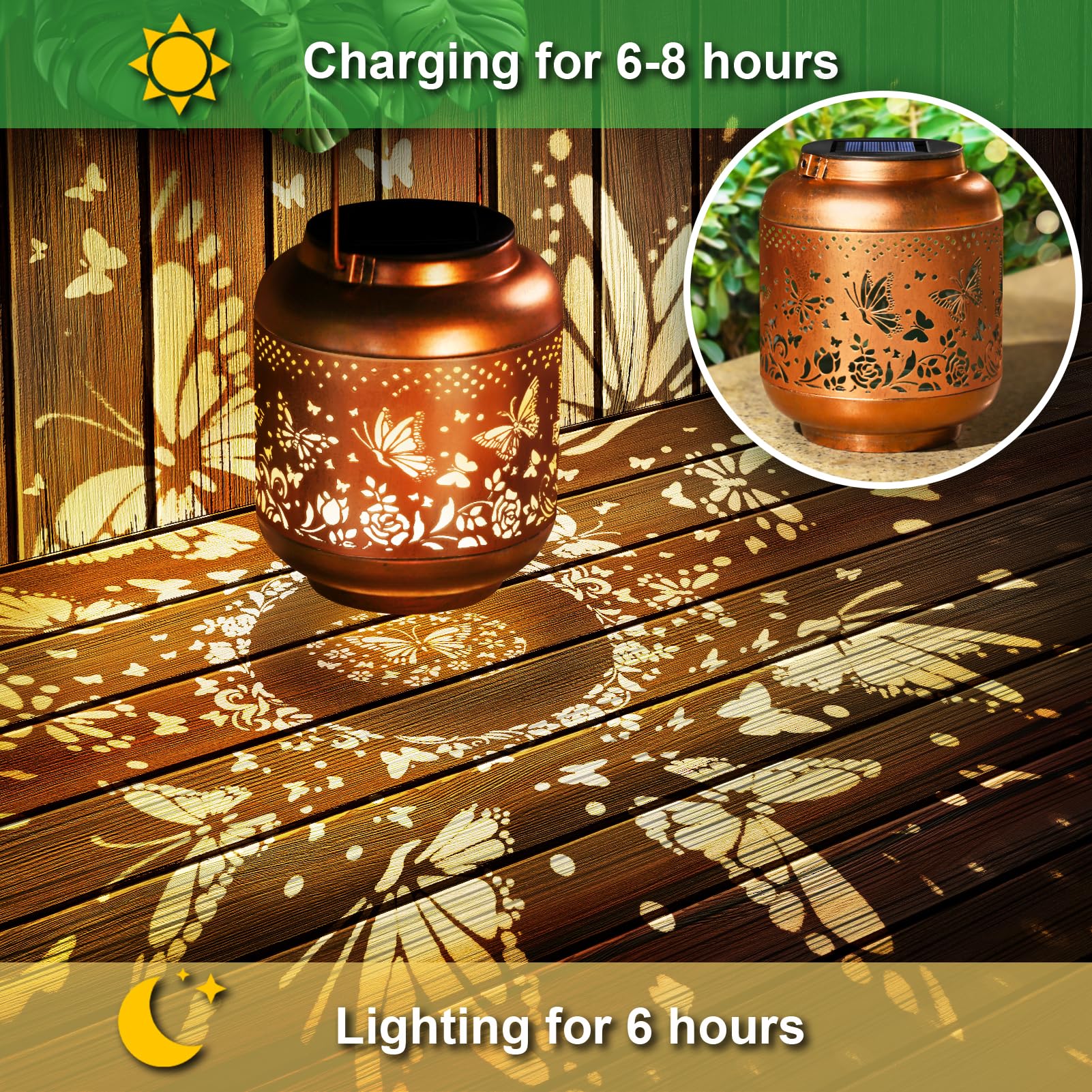 Solar Lantern Solar Lights Outdoor Waterproof Gifts For Women Mom Grandma Butterfly Christmas Decorations Outside Garden Decor H