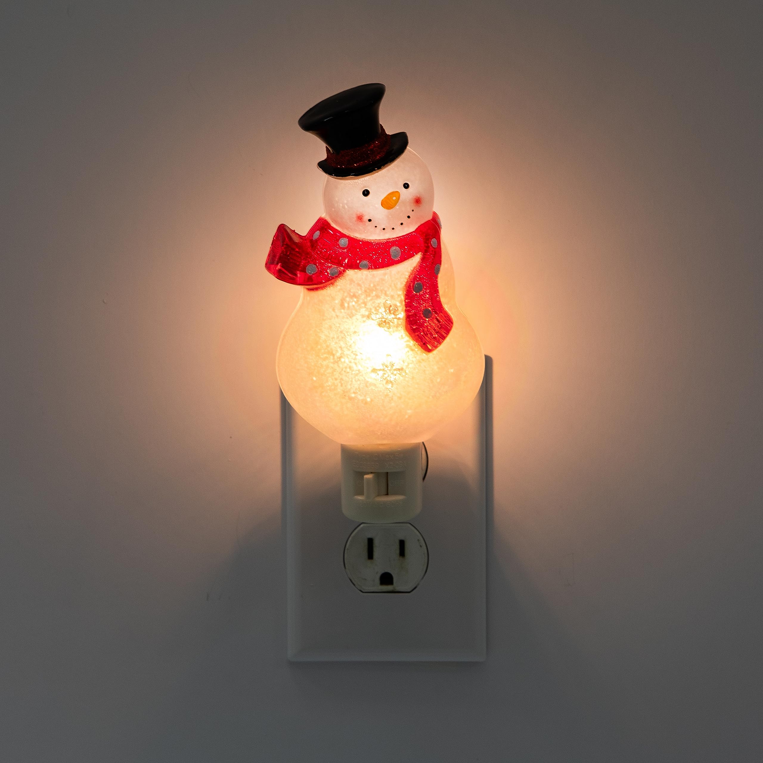 Creative Hobbies Snowman Night Light - 5W C7 Bulb, Rotational Socket, White, Model NL