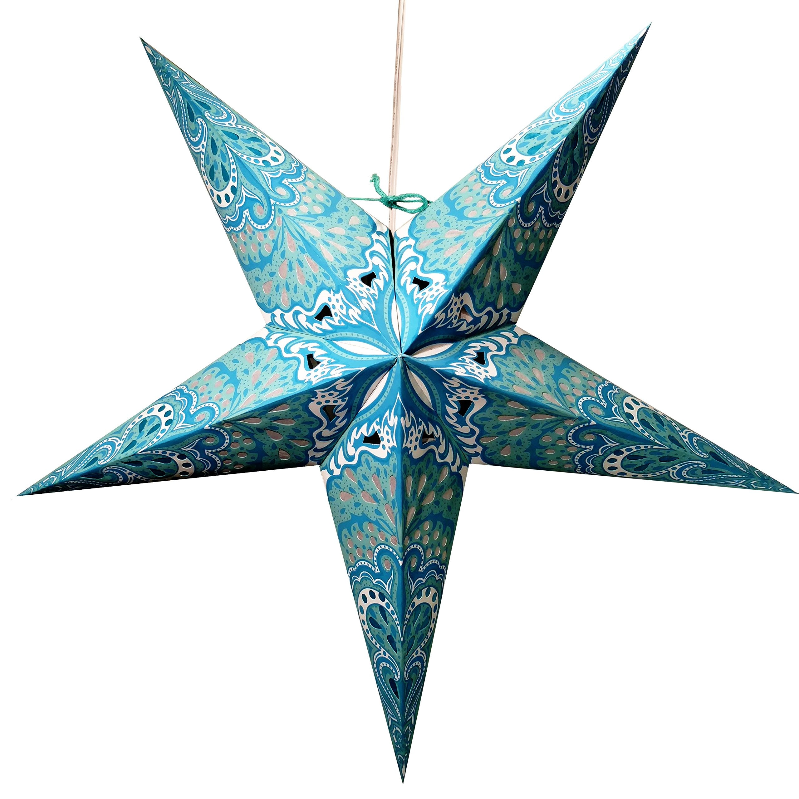 Hometown Evolution, Inc. Turquoise Charm Paper Star Lantern With 12 Foot Power Cord Included