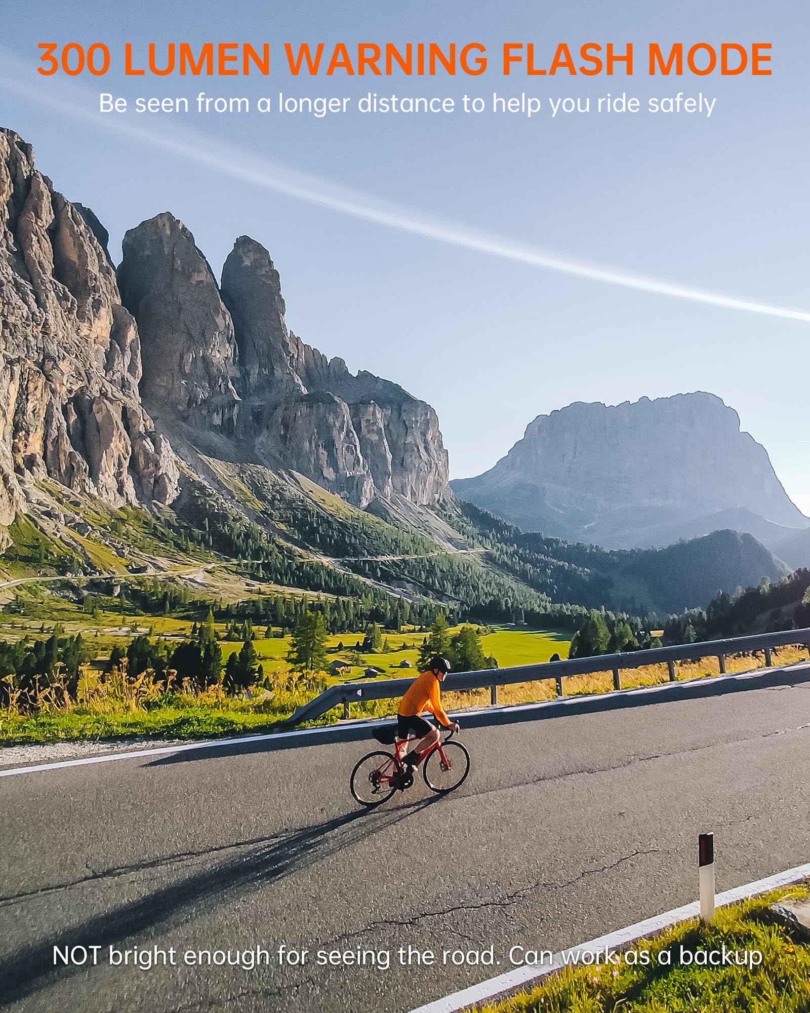 Ravemen Fr300 Compatible With Garmin/Wahoo Bike Computer, 300 Lumen Warning Flashing 6 Modes Cycling Computer Accessories With A