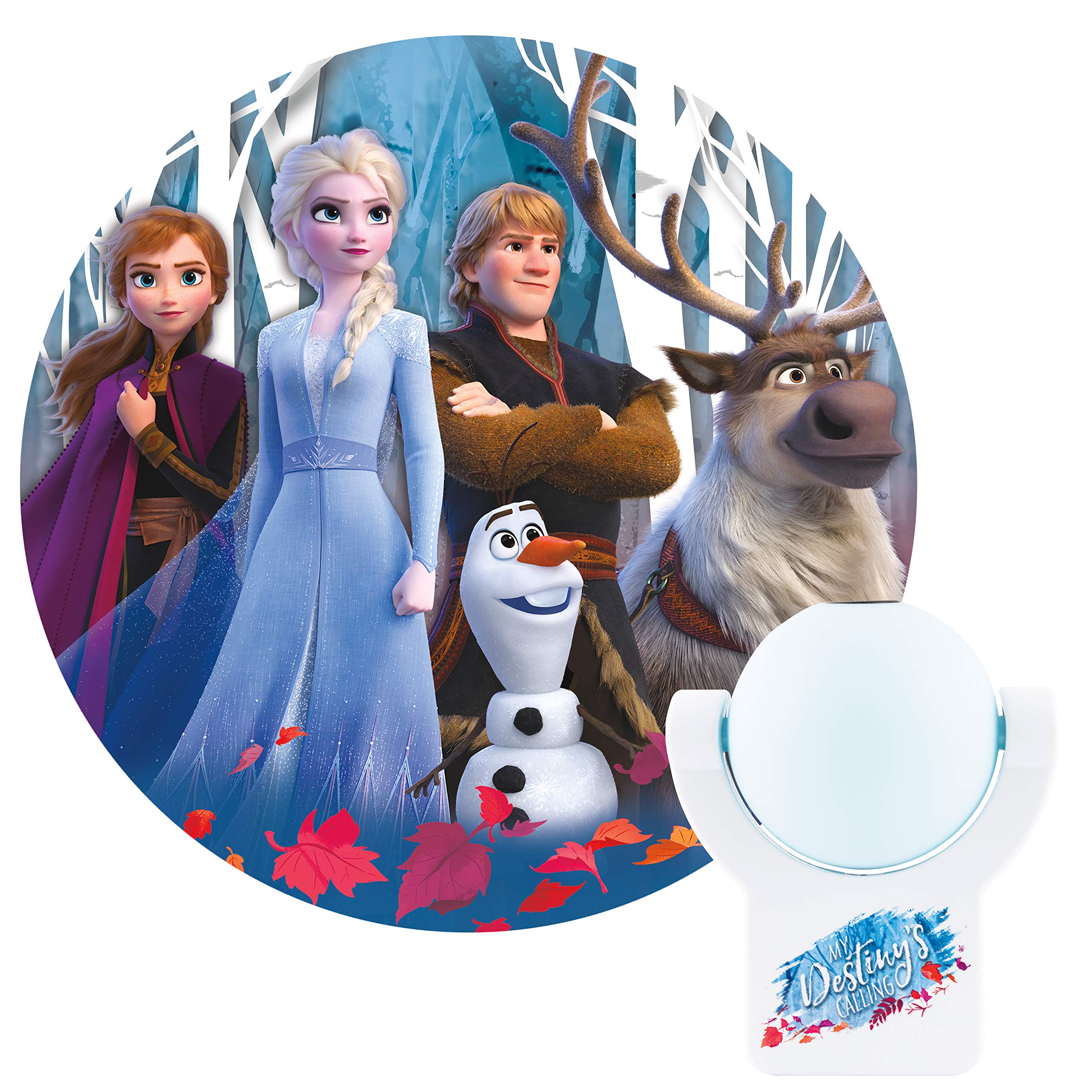Projectables Frozen 2 LED Night Light, Plug-in with Dusk-to-Dawn Sensor, Model 45027, Plastic, Ideal for Bedroom or Nursery