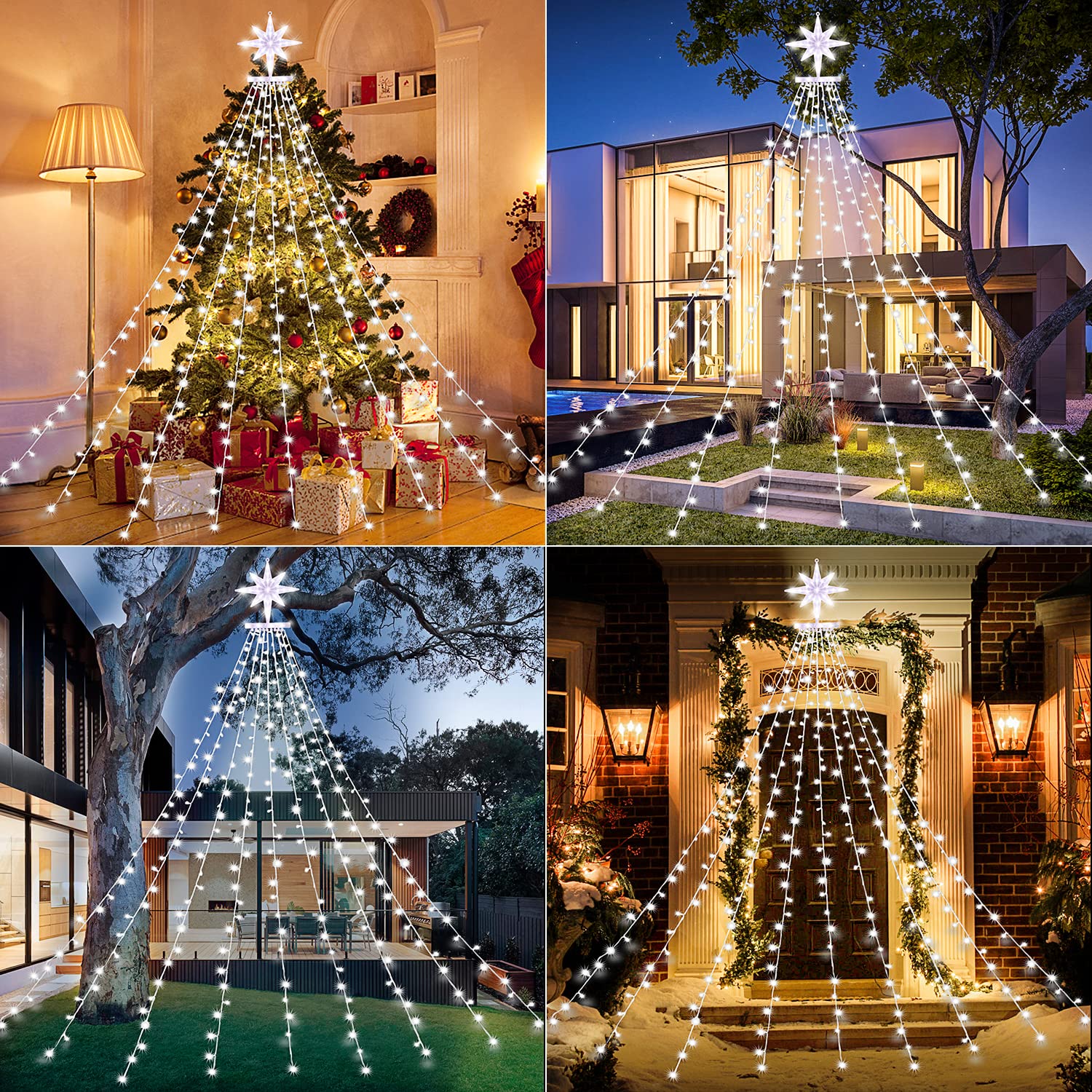 Christmas Decoration Dipper Star String Lights,320 Led Christmas Tree Lights 8 Modes & Waterproof Fairy Lights For Xmas Party We