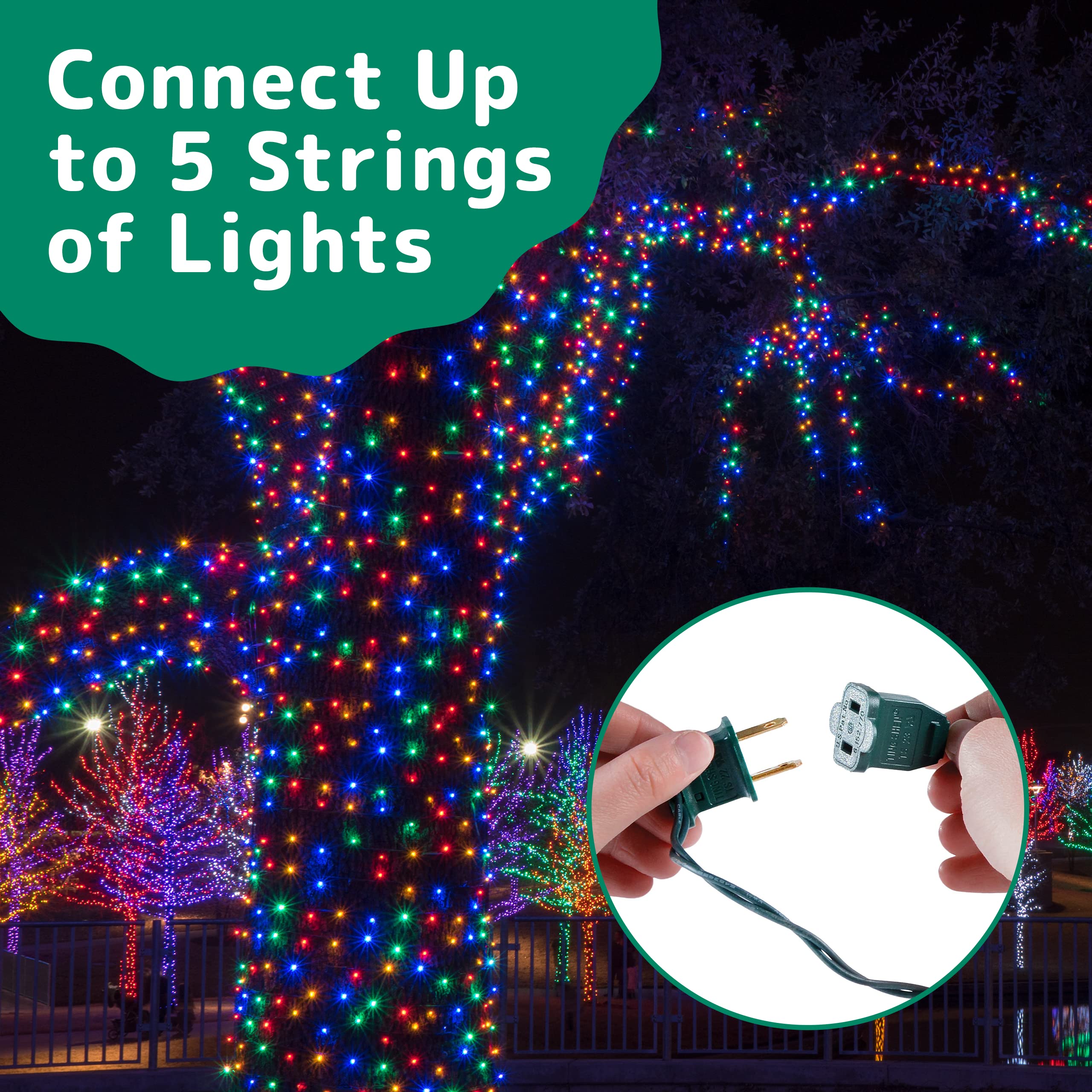 PREXTEX Christmas Lights - 100 Count Multicolored Warm Twinkle String Lights, 20 Ft Green Wire, Indoor/Outdoor Decorations