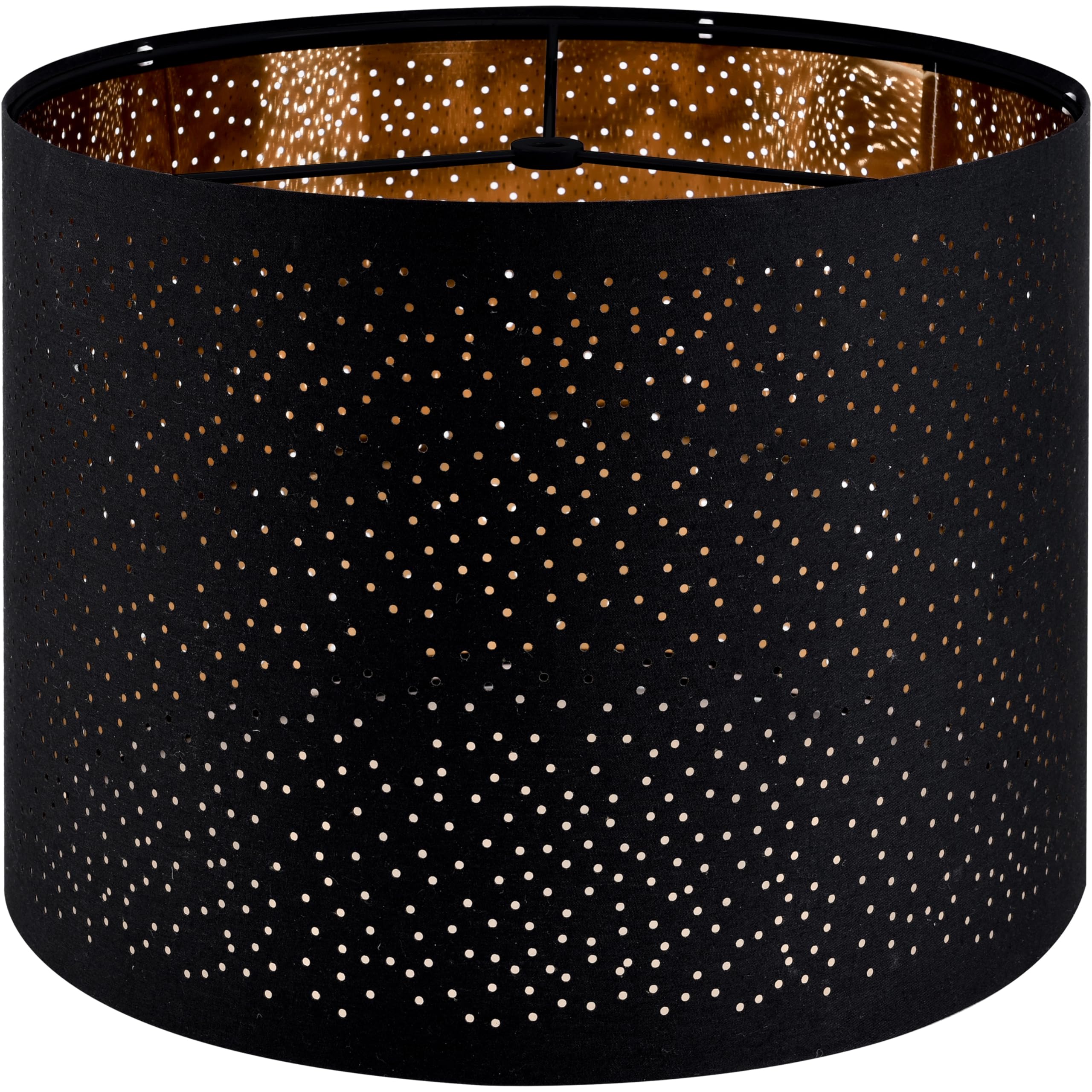 Goso Black Lamp Shades Drum Lampshades With Laser Drilling Design, Medium Lampshade 13" Top X 13" Bottom X 10" High, Lamp Shade For Tablelamp,Floor Lamps,Wall Hanging, Assembly Required
