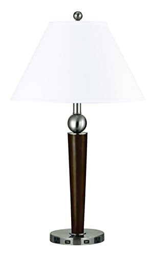 Cal Lighting La-8005Ns-6R-Bs One Light Night Stand Lamp From Night Stand Collection 17.00 Inches, Steel