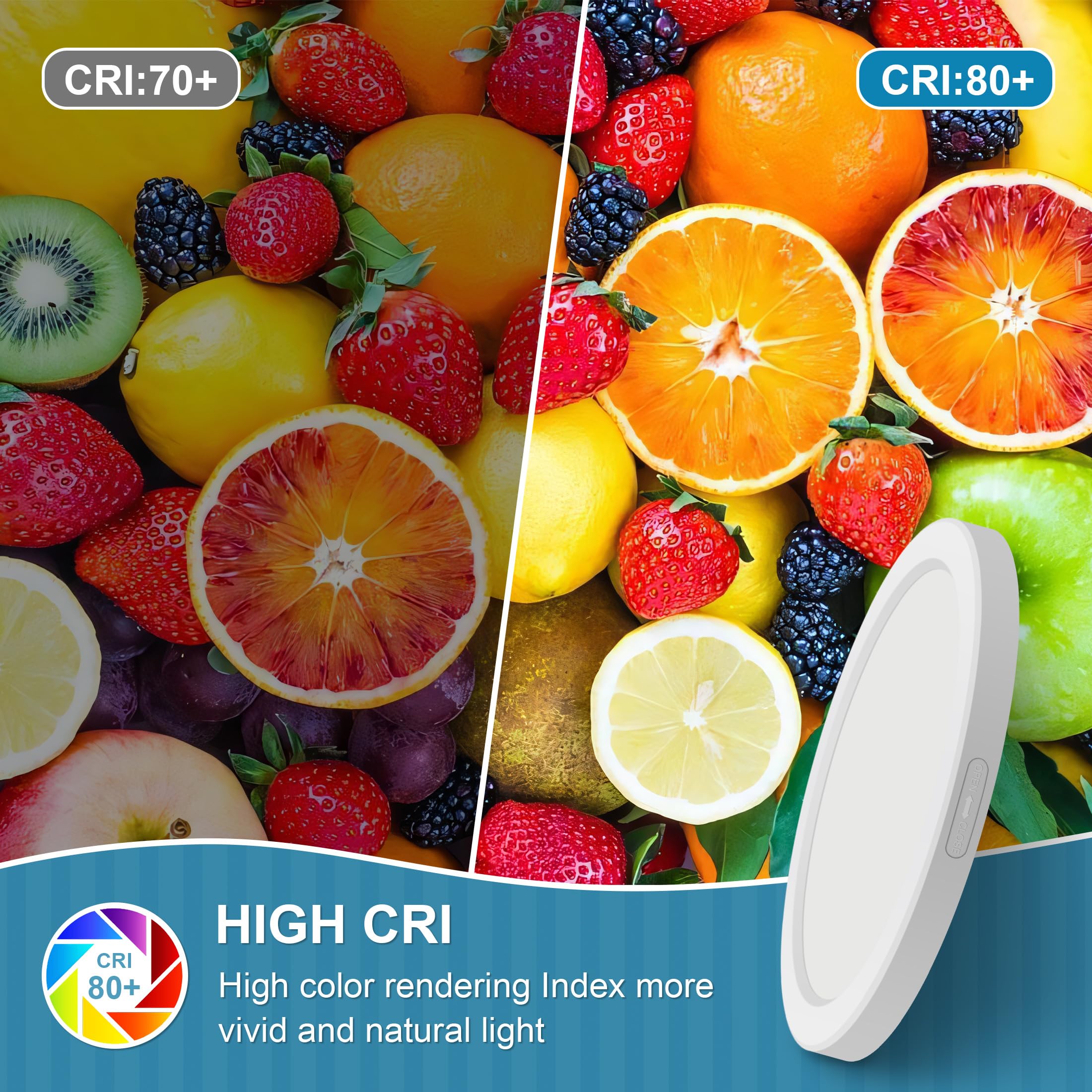 Novelux 11 Inch Led Ceiling Light Flush Mount, Ultra Slim 0.63'' Thick Round Flushmount Ceiling Lamp 8 Pack Dimmable 5000K Dayli