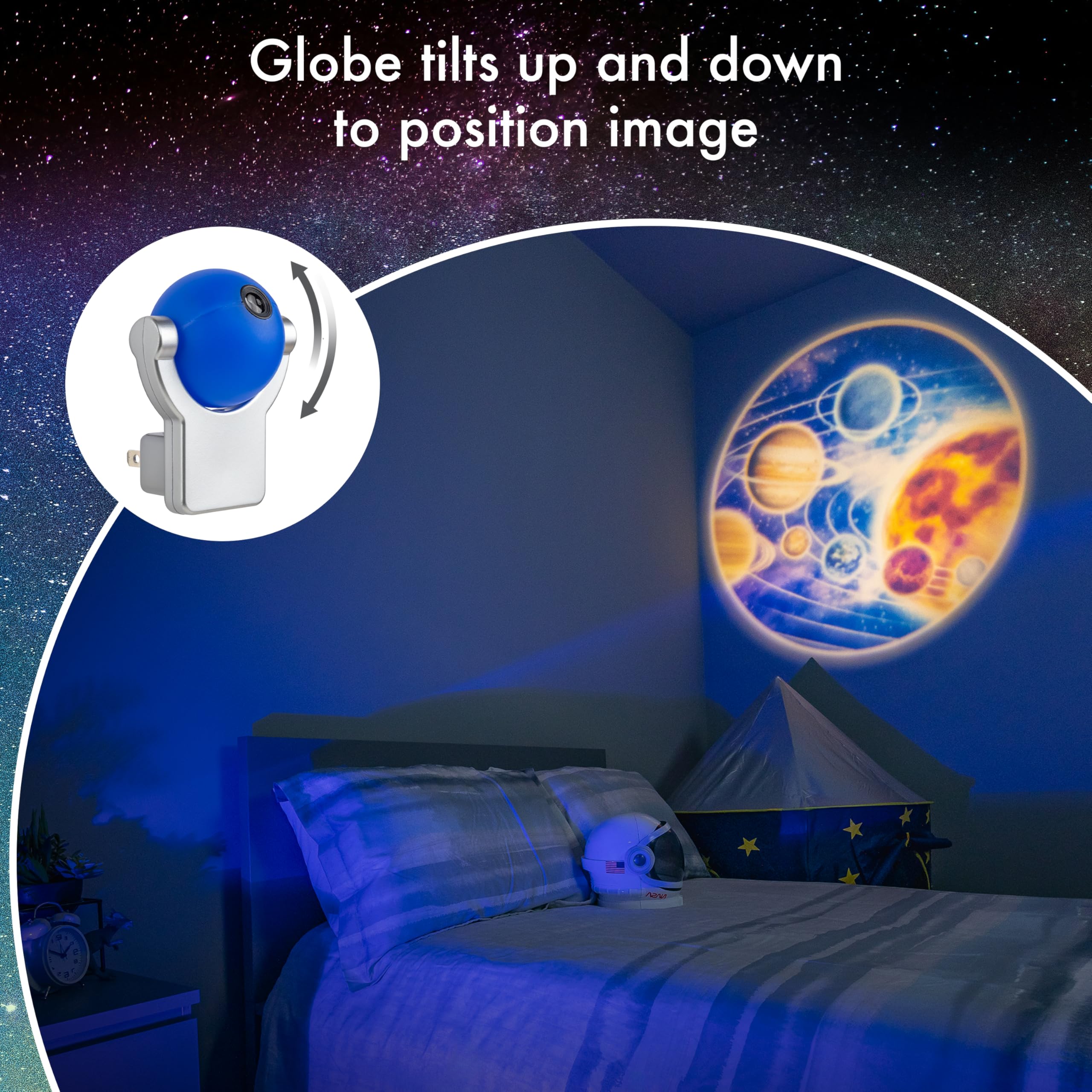 Projectables LED Solar System Night Light Projector, Dusk-To-Dawn Sensor, Auto On/Off, Galaxy Projector Planets Ideal for Childr