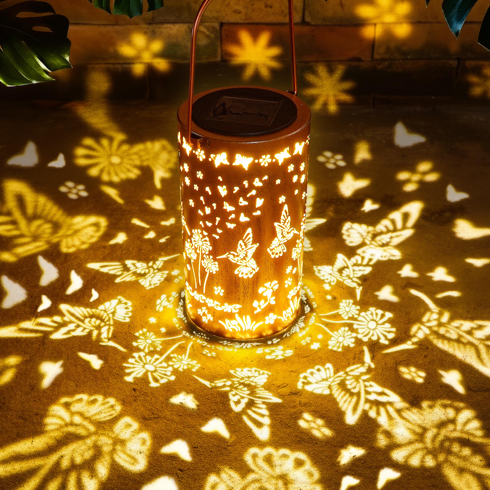 FLAGWIX Sympathy Gifts for Loss of Loved One - Memorial Solar Lanterns Outdoor Waterproof Decor - Hummingbird Gifts for Women, B