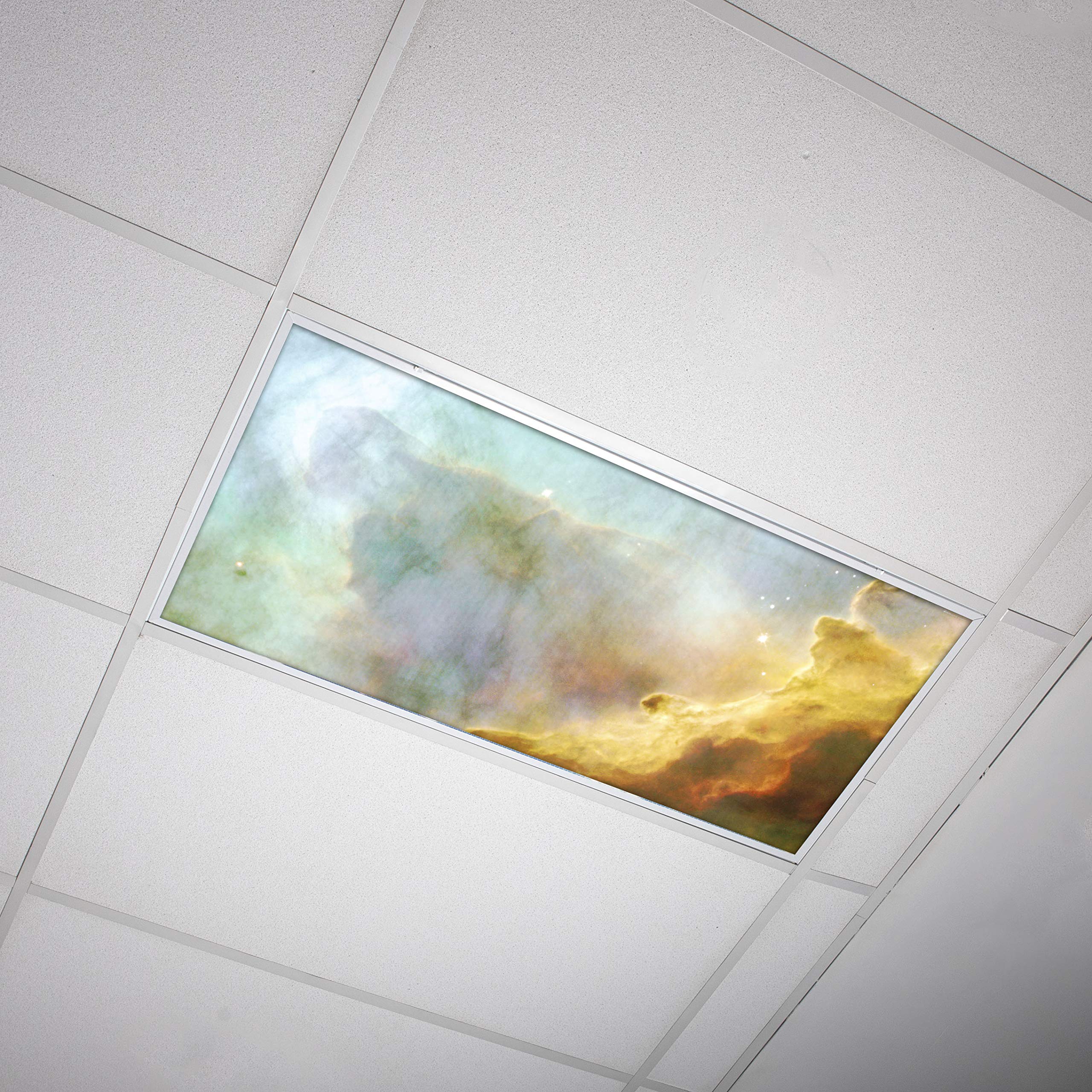OCTO LIGHTS Fluorescent Light Cover Backlit Film 2x4 (22.38inx46.5in) Outer Space, Model Astronomy Fluorescent Light Covers 003