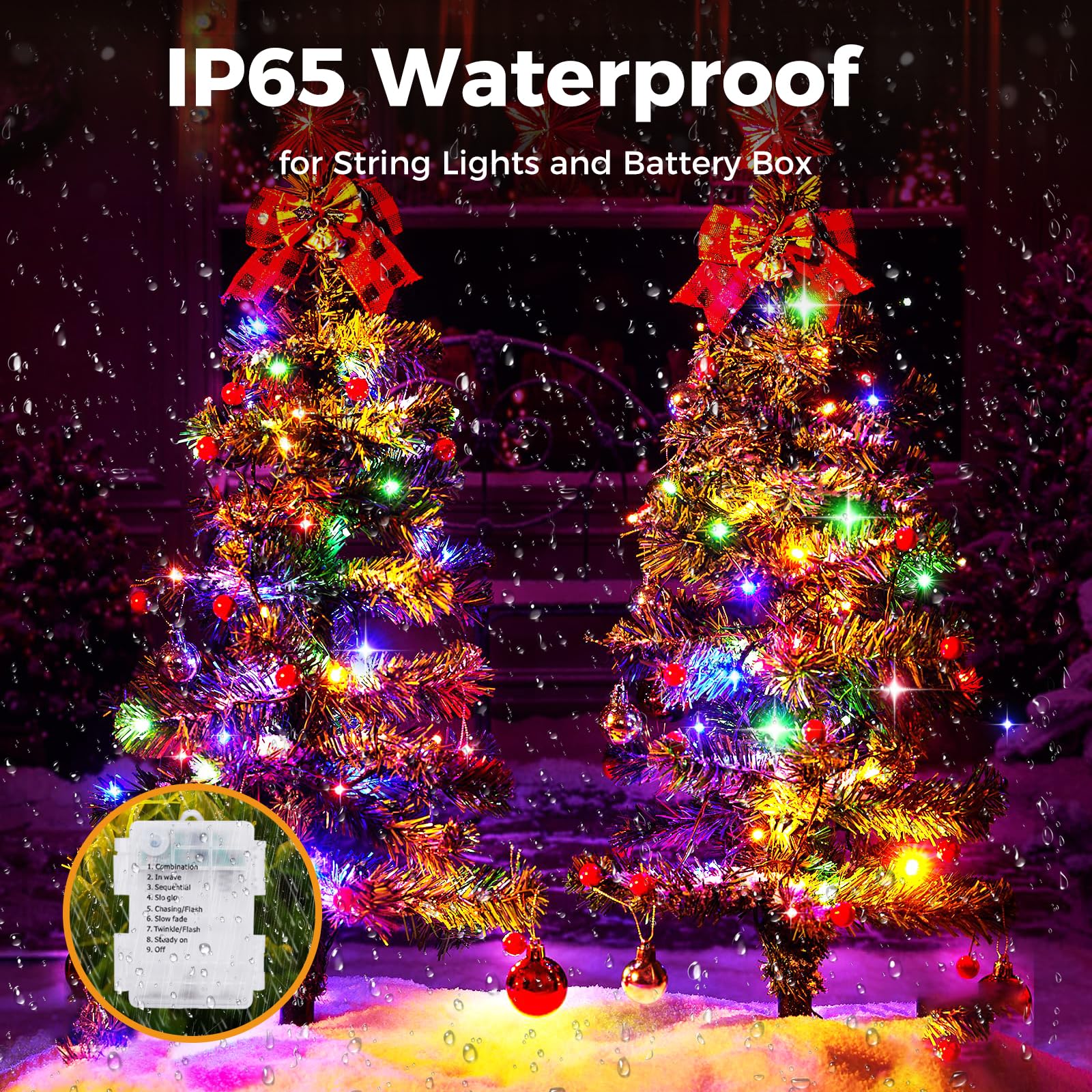 litogo 33 FT 100 LED Multicolor Fairy Lights with Remote & Timer, IP65 Waterproof, Battery Operated, Indoor/Outdoor Decor, Model L100W
