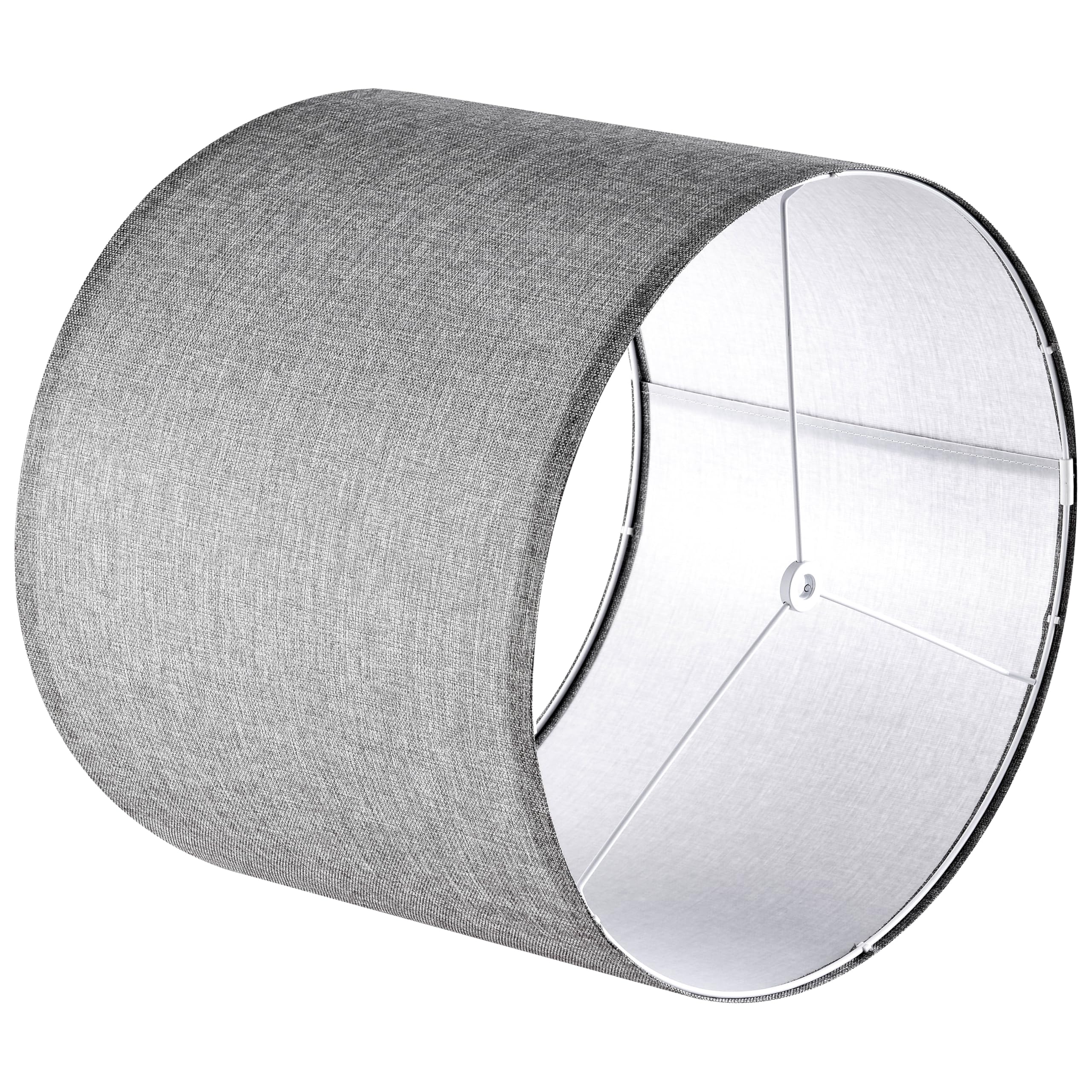 Set Of 2 Large Drum Lamp Shades Modern Lamp Shade 16'' Top X 16'' Bottom X 12'' High (Spider) Gray Lampshade For Floor Lamps Tab