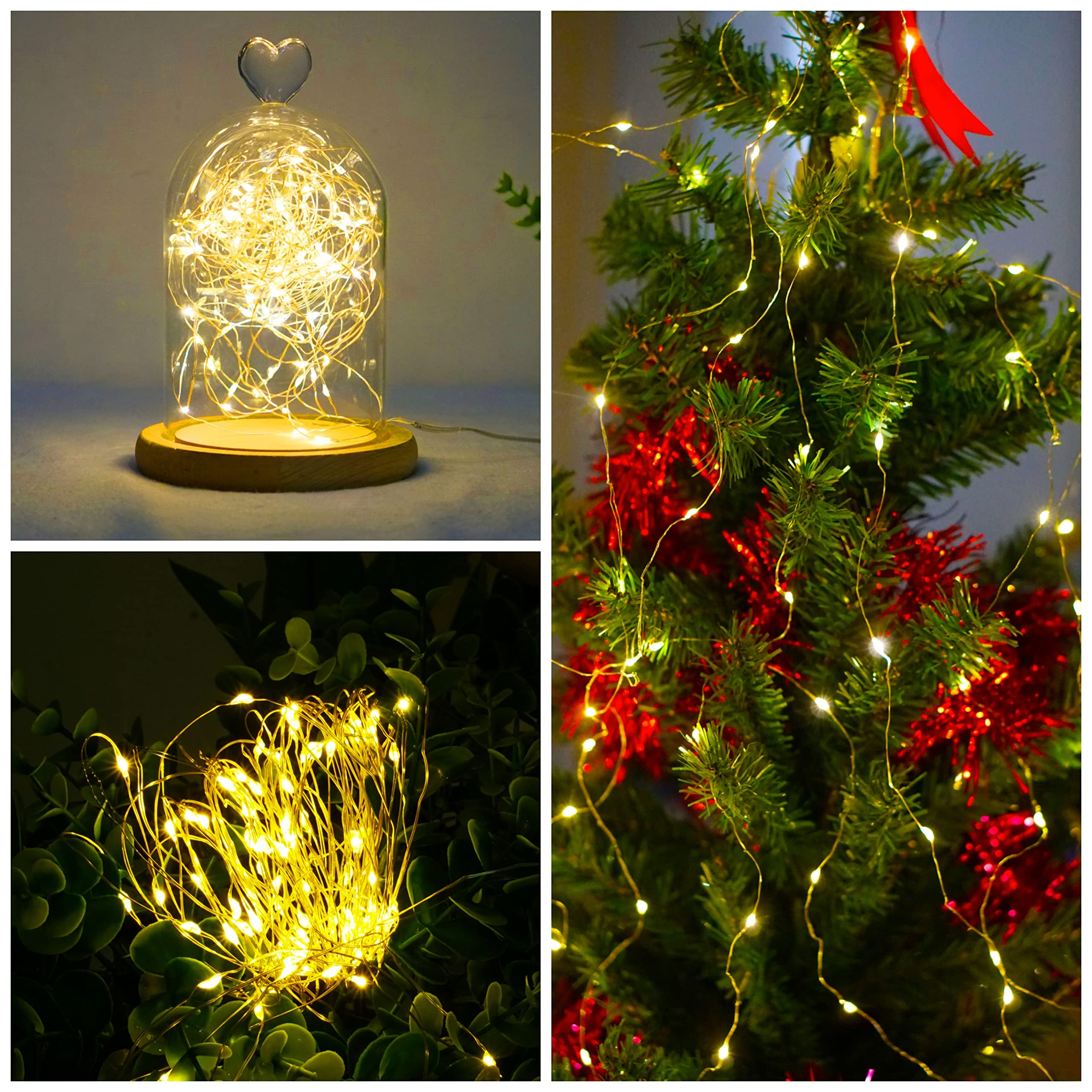 Twinkle Fairy Lights Battery Powered 3 Modes With Timer Firefly Lights 20 Led On 7.2Feet Silvery Copper Wire For Diy Wedding Party Christmas Halloween Centerpiece Decorations 15 Pack (Warm White)