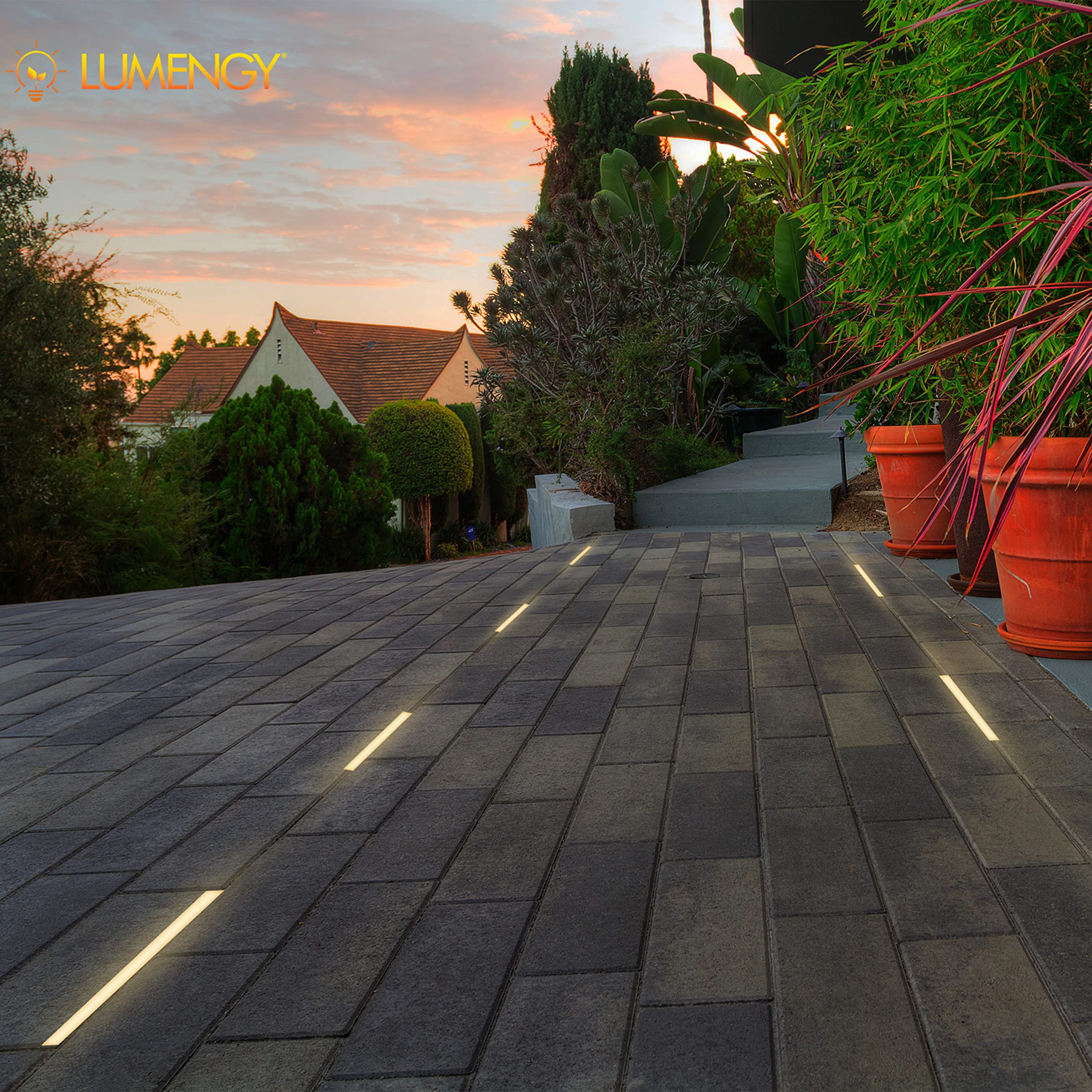 Lumengy Paver Light Slim 0.5X18 Inch Glare-Free 2700K Warm White  Steel Brick Lighting For Pavers  Walls  Driveway & Pathway Borders  Waterproof Ip67  12V Ac/Dc Drive-Over Rated