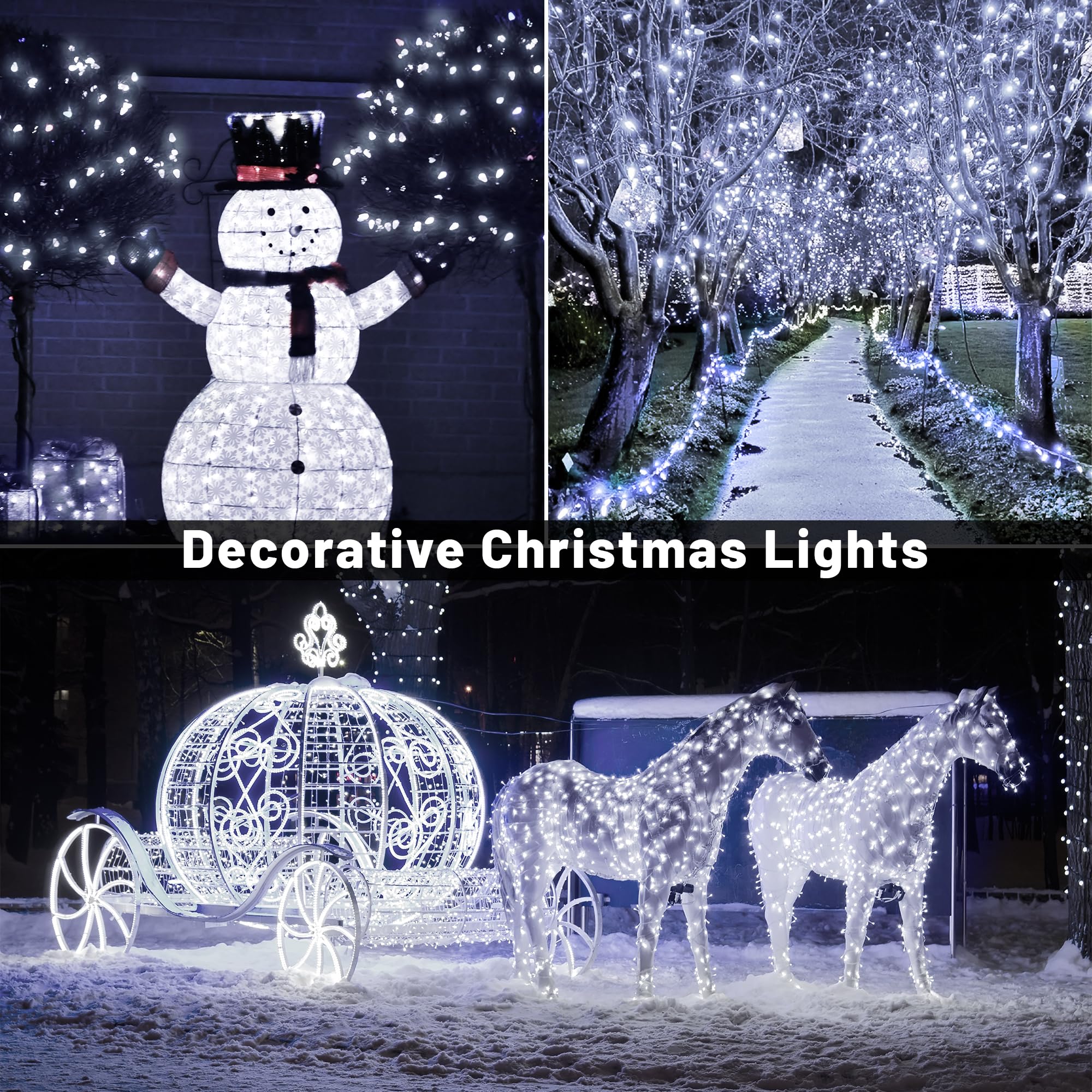 Eueasy Christmas Lights Outdoor, 1000 Led 344Ft Fairy String Lights Plug In Waterproof With Remote, 8 Modes With Timer For Indoo