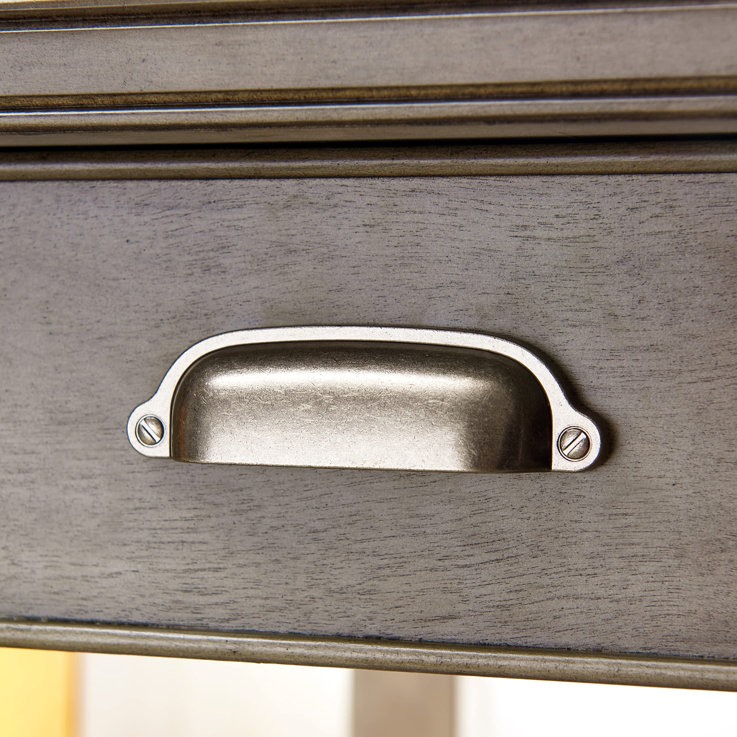 Laurent Narrow Solid Wood Side End Table With Shelf And Drawer, Smoke Gray Wash - Leick Home, 10506-Gr