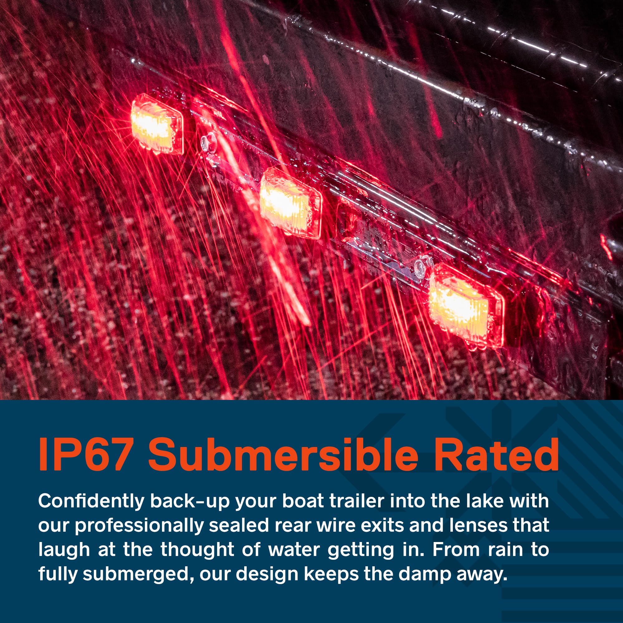 True Mods 15'' Led 3 Red Trailer Light Bar [Dot Fmvss 108] [Sae P2] [Ip67 Submersible] Sealed Identification Running Marker Clea