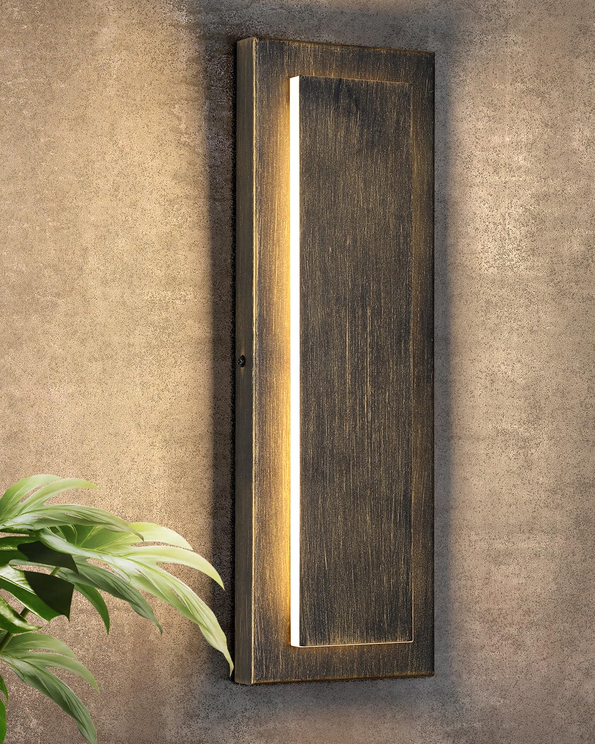 tewei LED Outdoor Wall Lights, Modern Sconce, Metal, 15.7in , Warm White 3000K, Antique Black, 1 Pack, Model c58a5284-a180