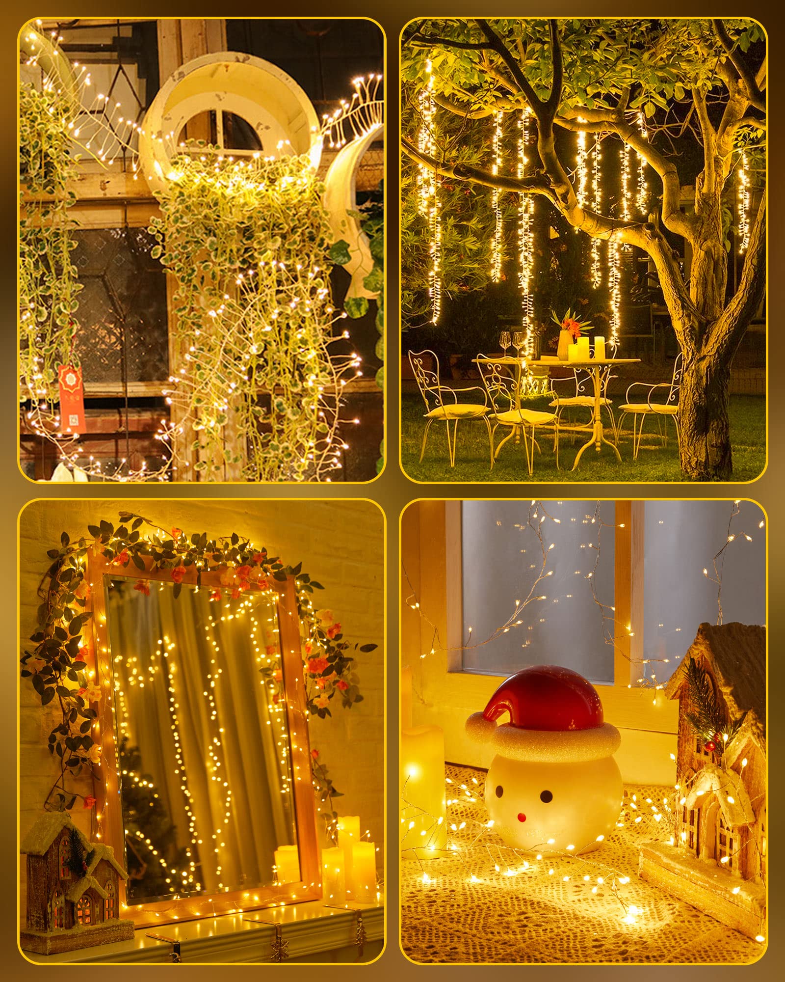 Fairy Lights Battery Operated, Fairy String Lights Waterproof Silver Wire 5 Feet 60 Led Firecracker Starry Lights For Diy Wreath Home Wedding Party Bedroom Mason Jar Holiday Christmas, Warm White
