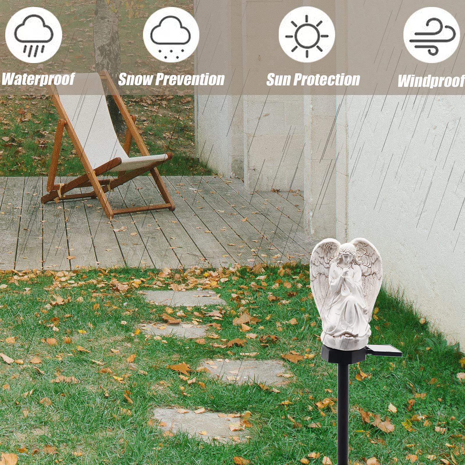 Wayda Solar Angel Light - Waterproof Led Lamp For Cemetery, Garden, Balcony, Memorial Gifts