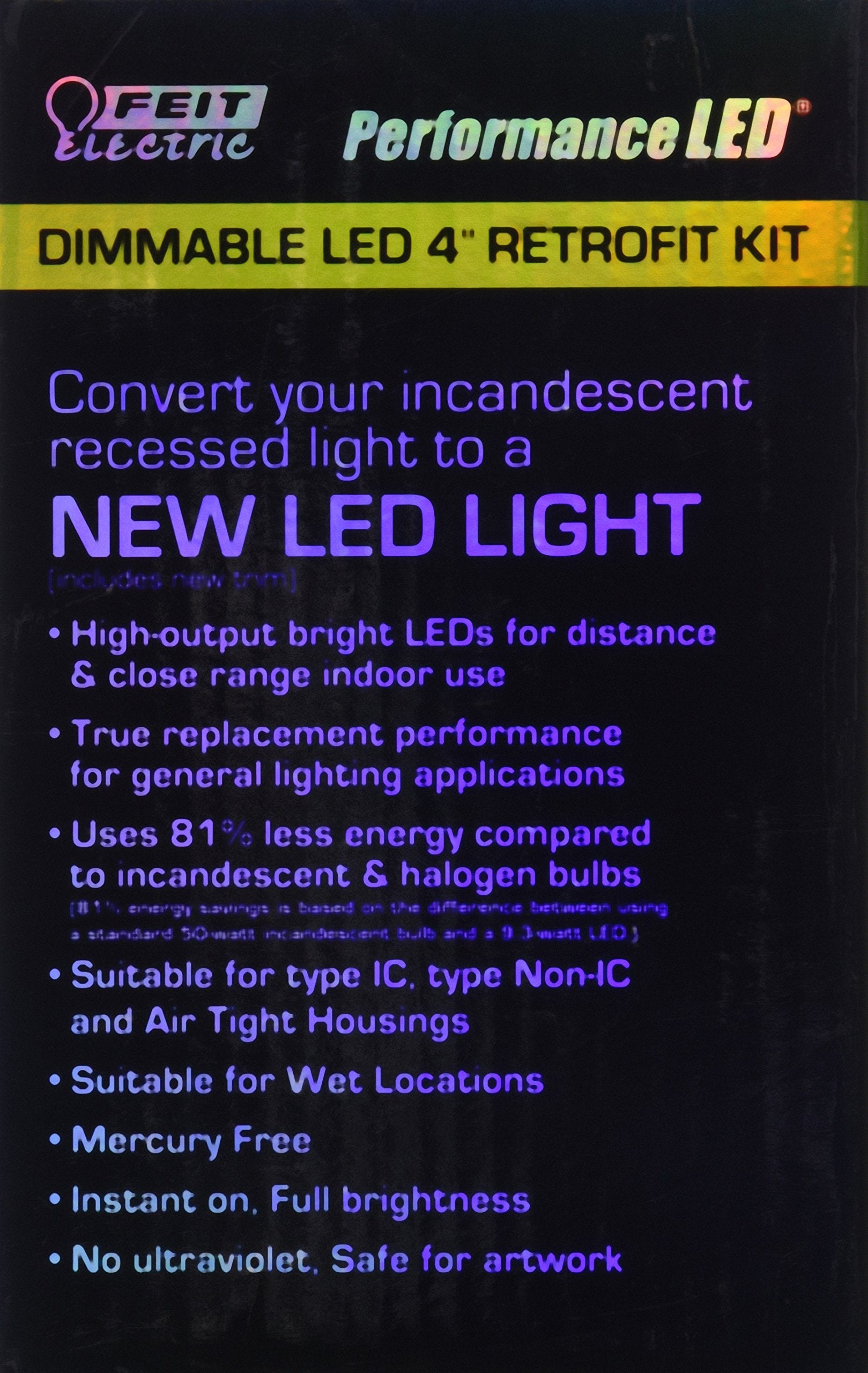 Feit Electric 50 Watt Dimmable Retrofit Kit LED Light 4 Inch Soft White Metal