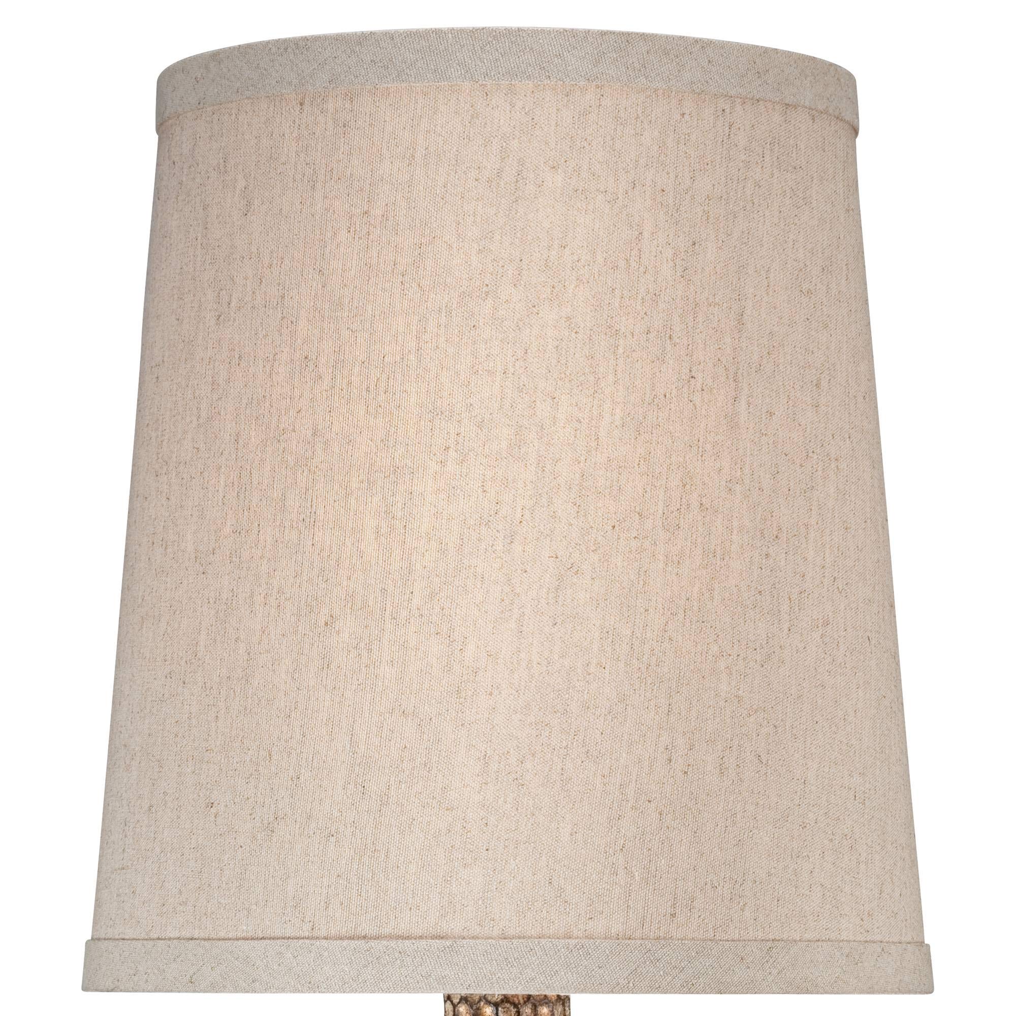360 Lighting Rustic Farmhouse Accent Table Lamps Set of 2 Antique Bronze 23.5in Tall Natural Linen Shade Model 16Y75