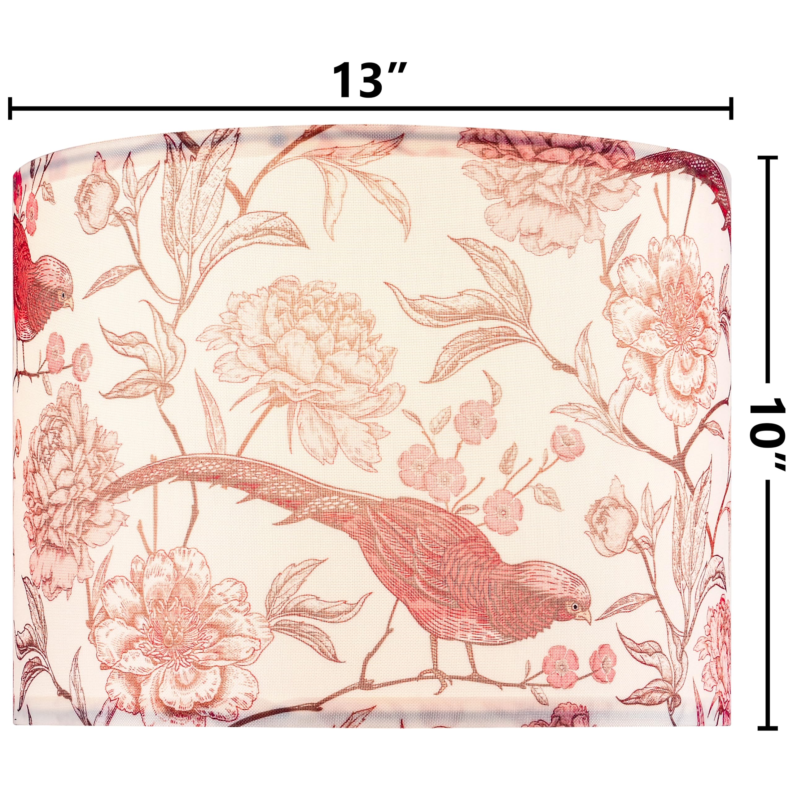 Goso 2Pcs Medium Lampshade Polyester Printing Flowers And Birds Drum Lamp Shade For Tablelamp,Floor Lamps,Wall Hanging,Diy Penda