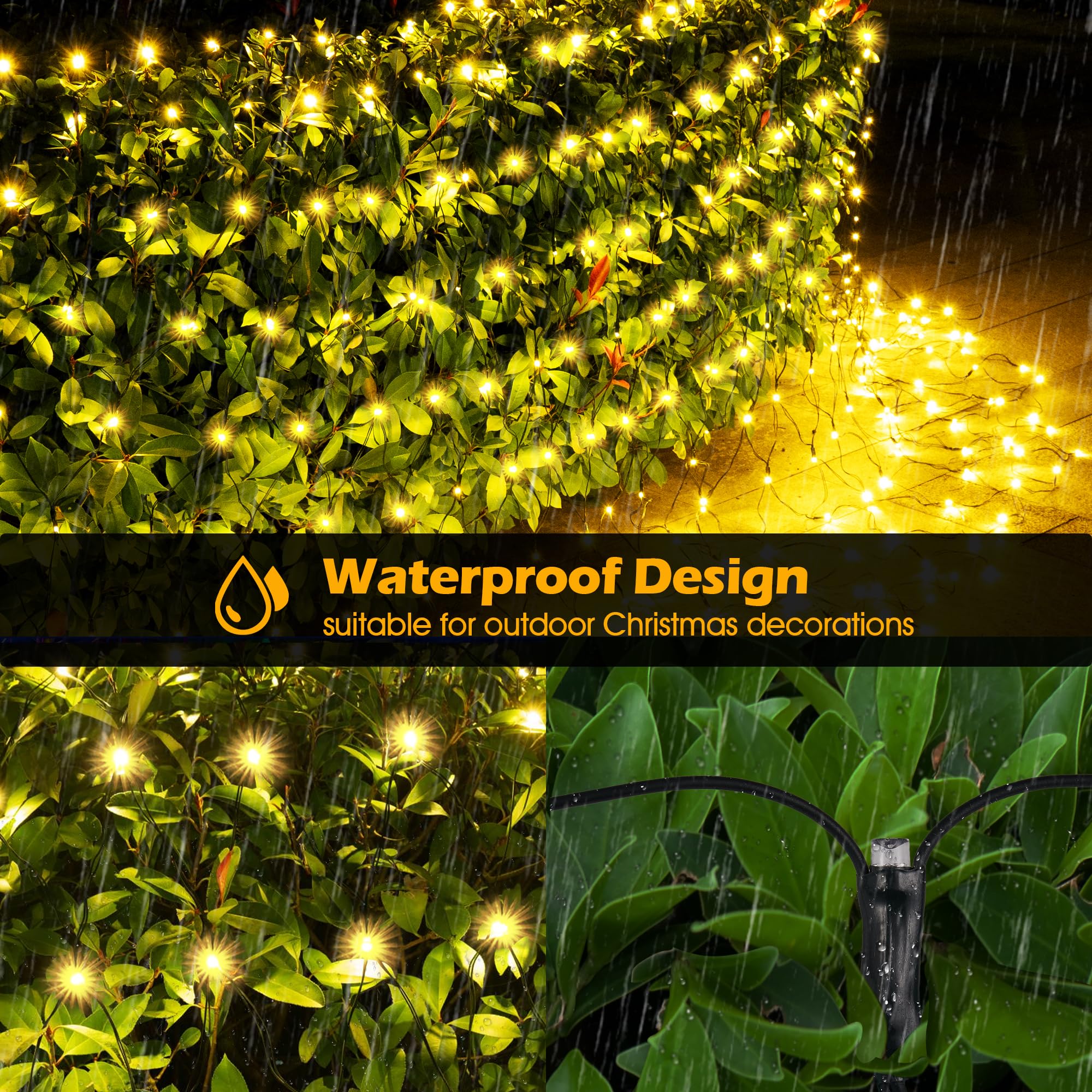 Blctec 360 Led Christmas Net Lights, 9.8X6.6Ft, Waterproof, 8 Modes, Warm White