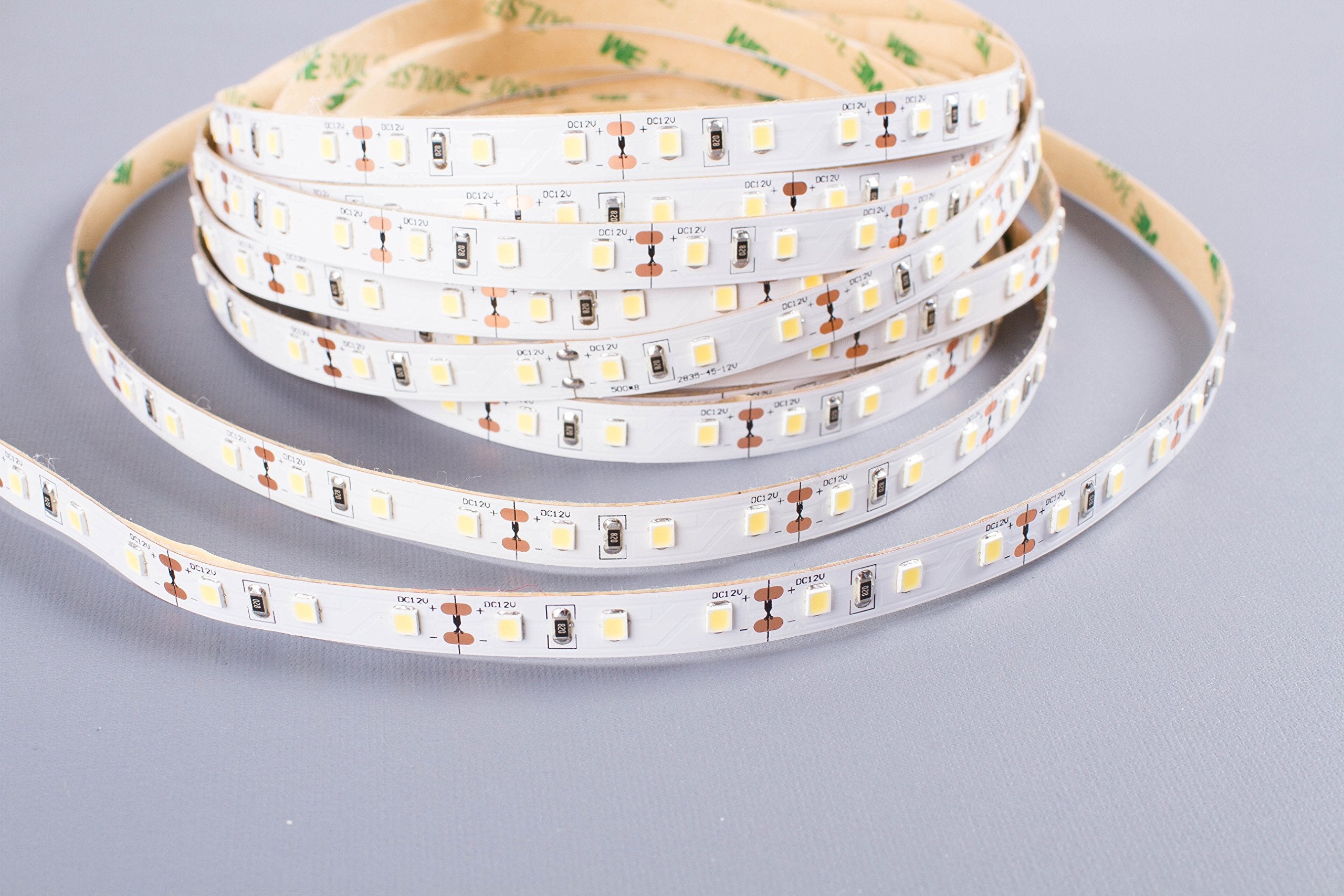LEDupdates 12V LED Strip Tape Light 3000K Warm White, 450 LEDs/Roll, Model 2835-480, Flexible Ribbon for Under Cabinet Lighting