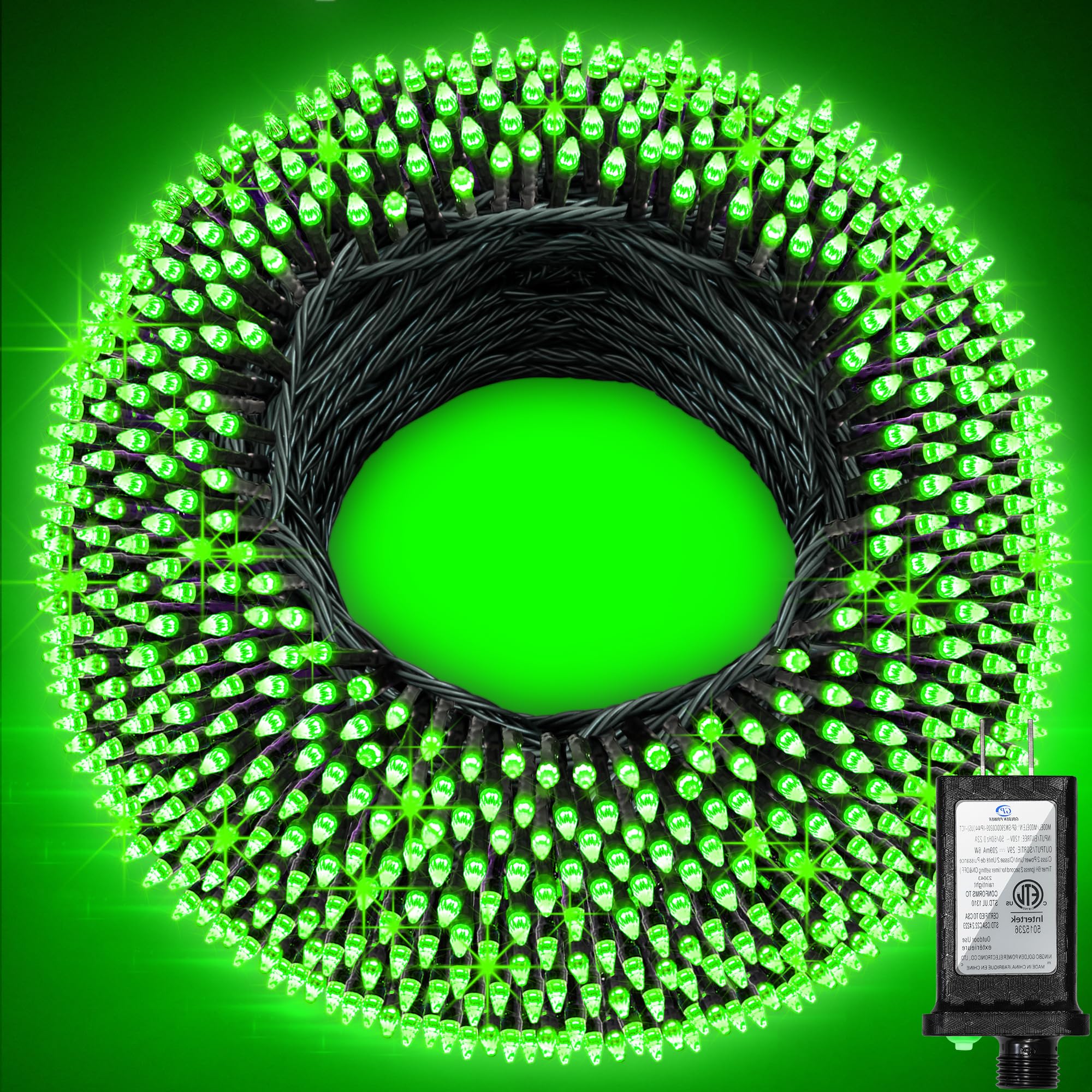 750 LED 256ft Outdoor Christmas Lights, Super Long String Lights 8 Modes Timer Memory, Outsite Waterproof Dark Green Wire Fairy 