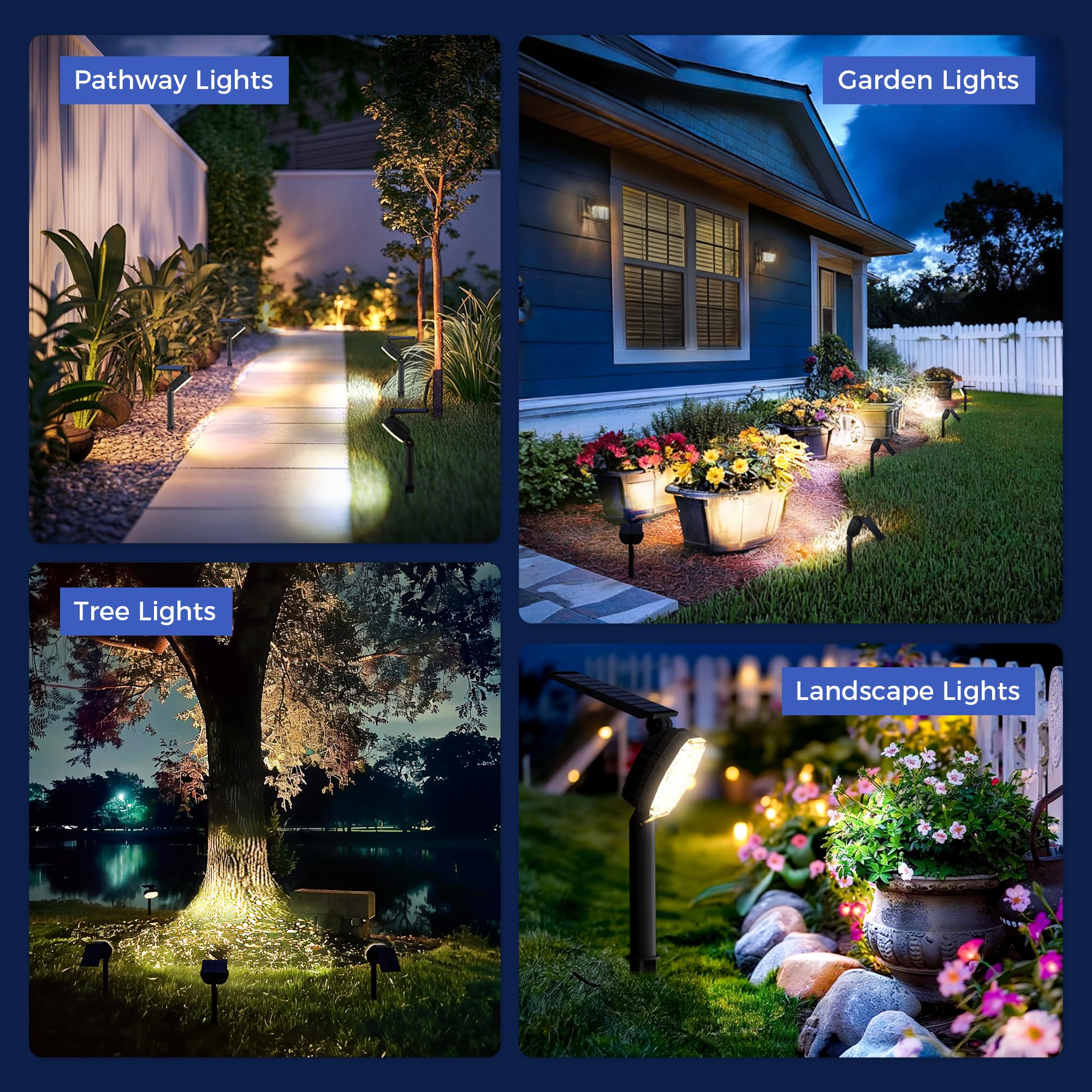 Solar Spot Lights Outdoor Waterproof Ip65  3 Modes Solar Lights Outdoor 35 Led Landscape Lighting  Spot Uplights For Garden Patio Yard Walkway Driveway House Backyard  6 Pack Neutral White(4000K)