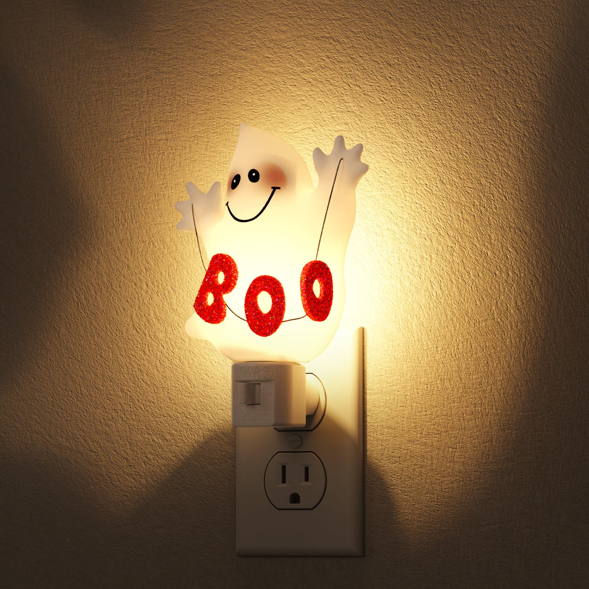 DORESshop Halloween Night Light - Ghost Plug-in Nightlight, 360? Rotatable, Warm White, 1 Pack