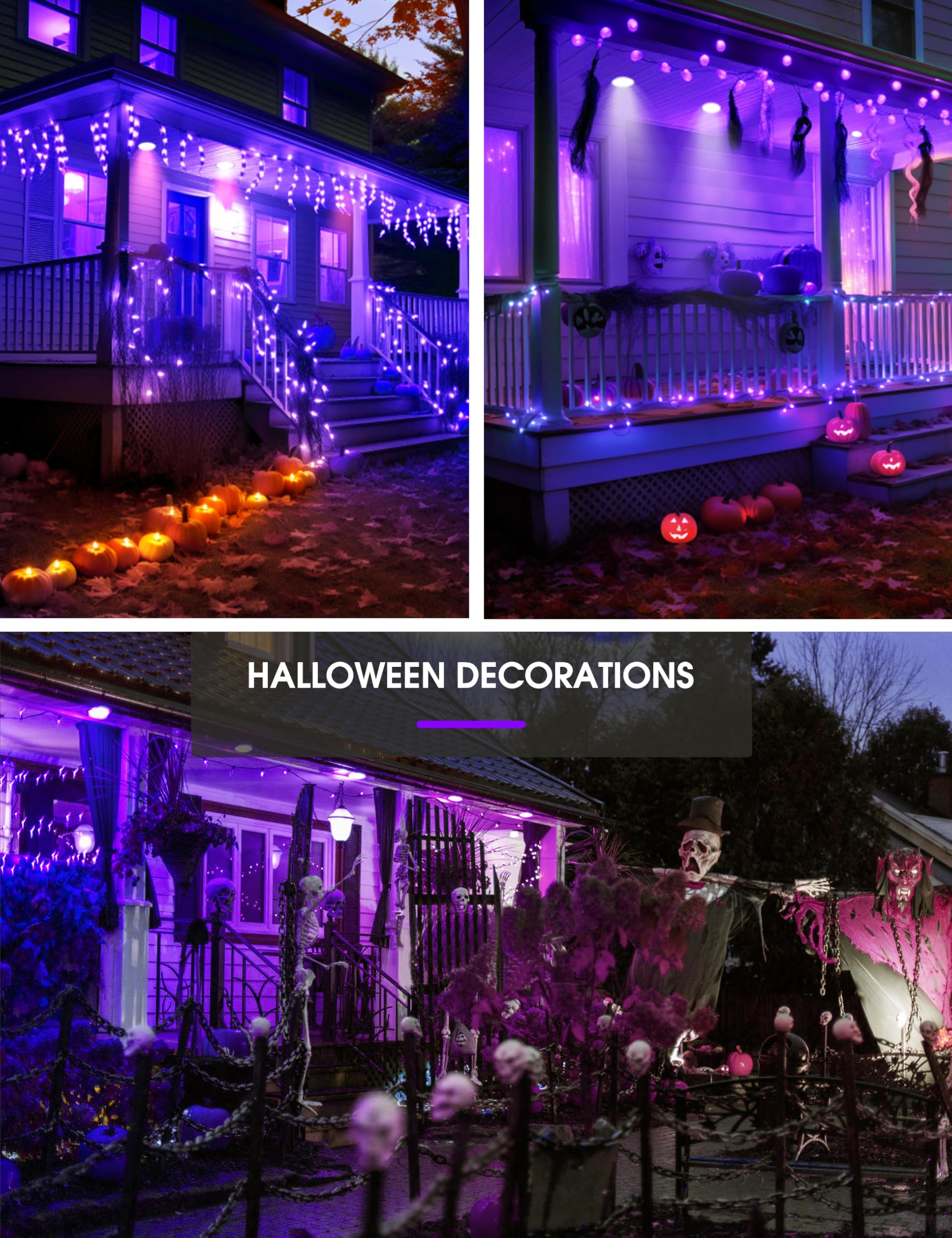 L Lohas Led Orange And Purple Halloween Light Bulbs, Led Br30 Flood Light Bulbs Indoor 65W Equivalent, 11W Halloween Colored Ind