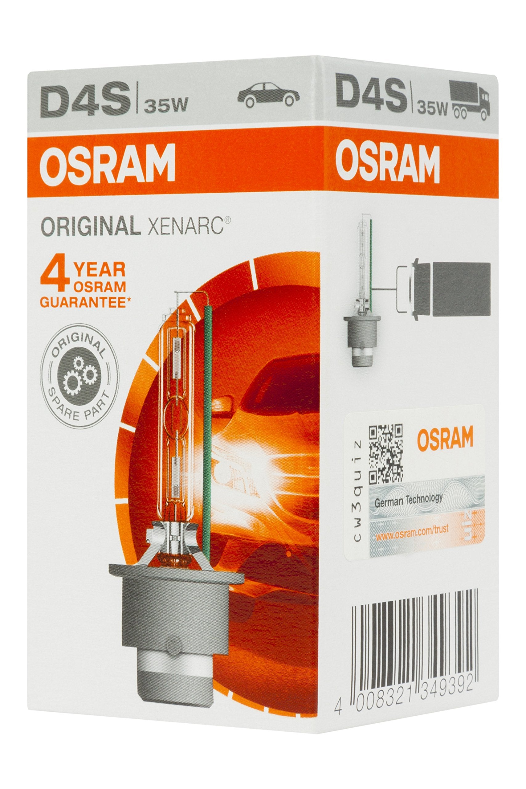OSRAM D4S HID Xenon Headlight Bulb, Bläulich-Weiß, Model ZOXD4S, 66440, 1 Piece