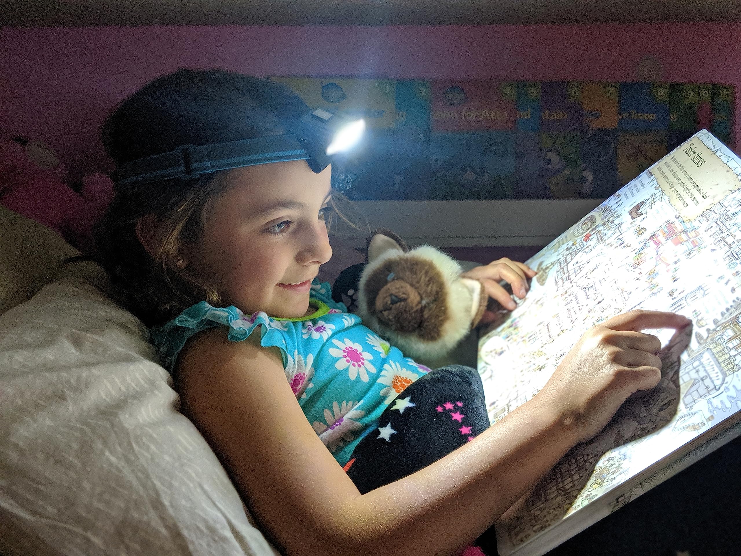 Rechargeable Headlamps for Camping Hiking - LED Hard Hat Light - Lightweight Running Headlamp - Best Head Lamp for Kids - USB Li