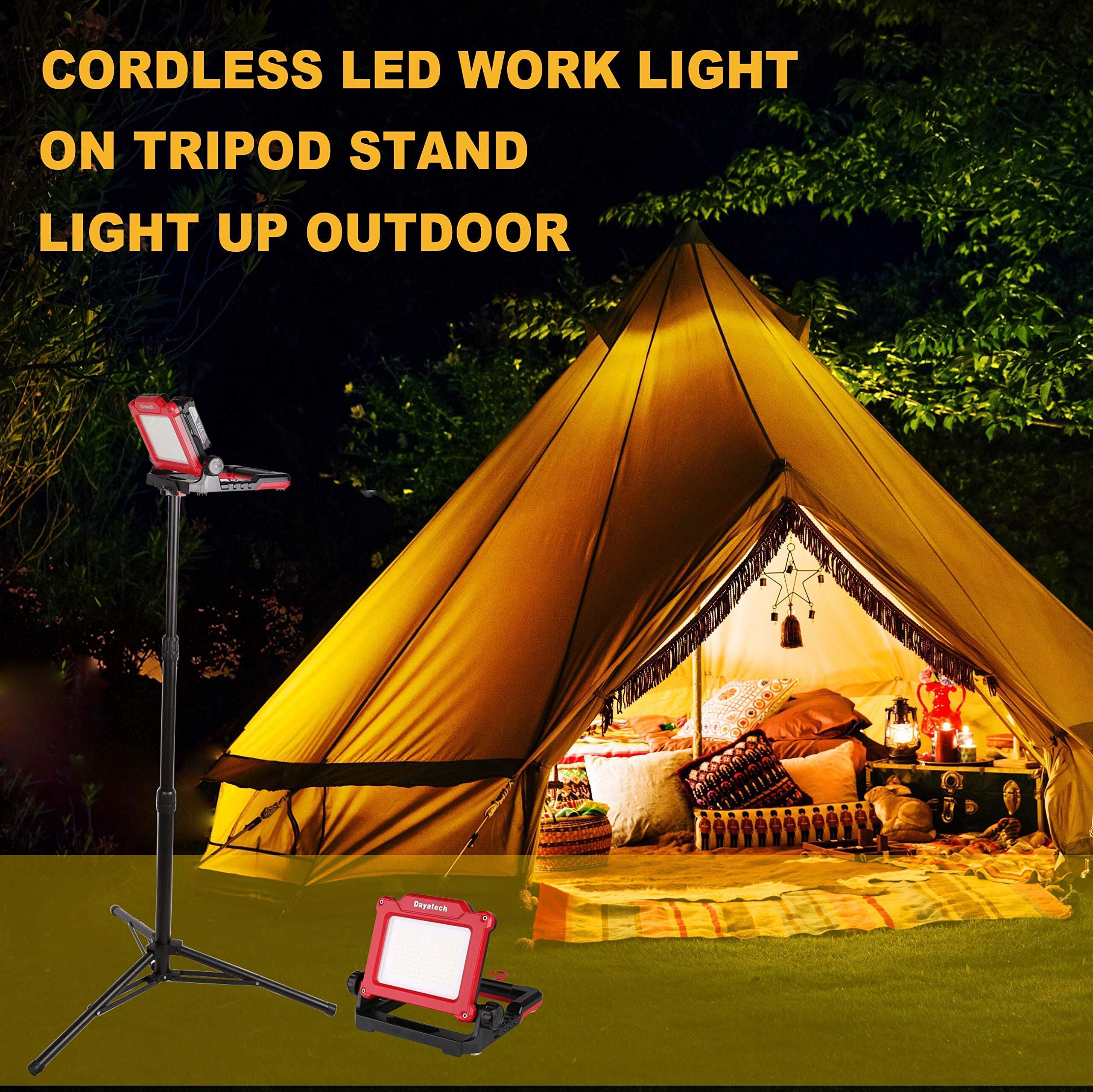 Dayatech Rechargeable Cordless Led Work Light, 3500 Lm, 25 W Compatible With Dewalt, Milwaukee, Makita, Bosch, Black&Decker, Porter Cable, Stanley Power Tool 18-21V Lithium Ion Battery(Light Only)