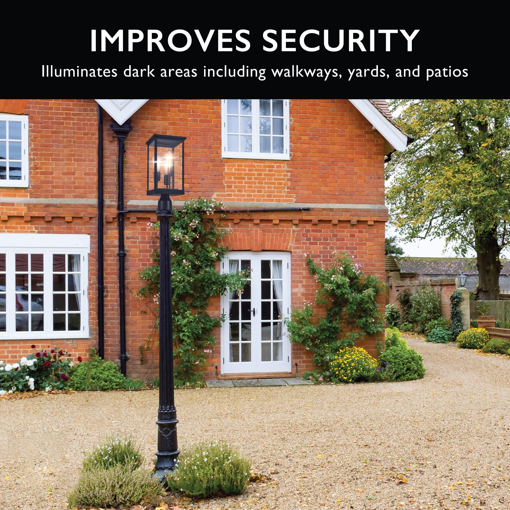 Design House Mayfield Outdoor Lights With Clear Glass, Modern Outdoor Post Lights - Backyard Lights Outdoor For Patio, Driveway,