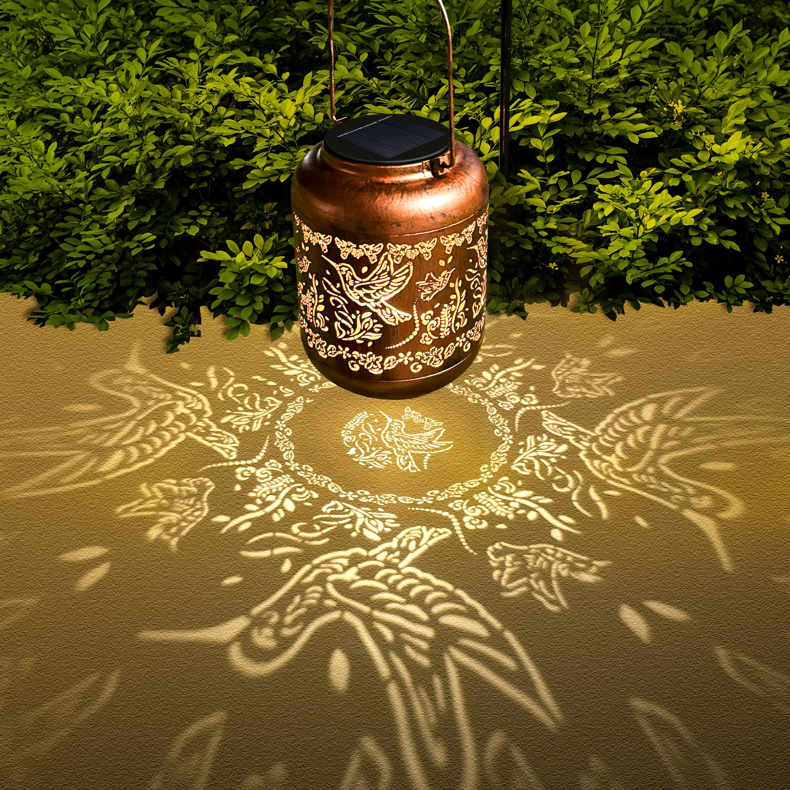 2Pack Hummingbird Solar Lanterns Outdoor Hanging Waterproof Hummingbird Garden Decor Christmas Gifts For Women Mom Grandma Metal
