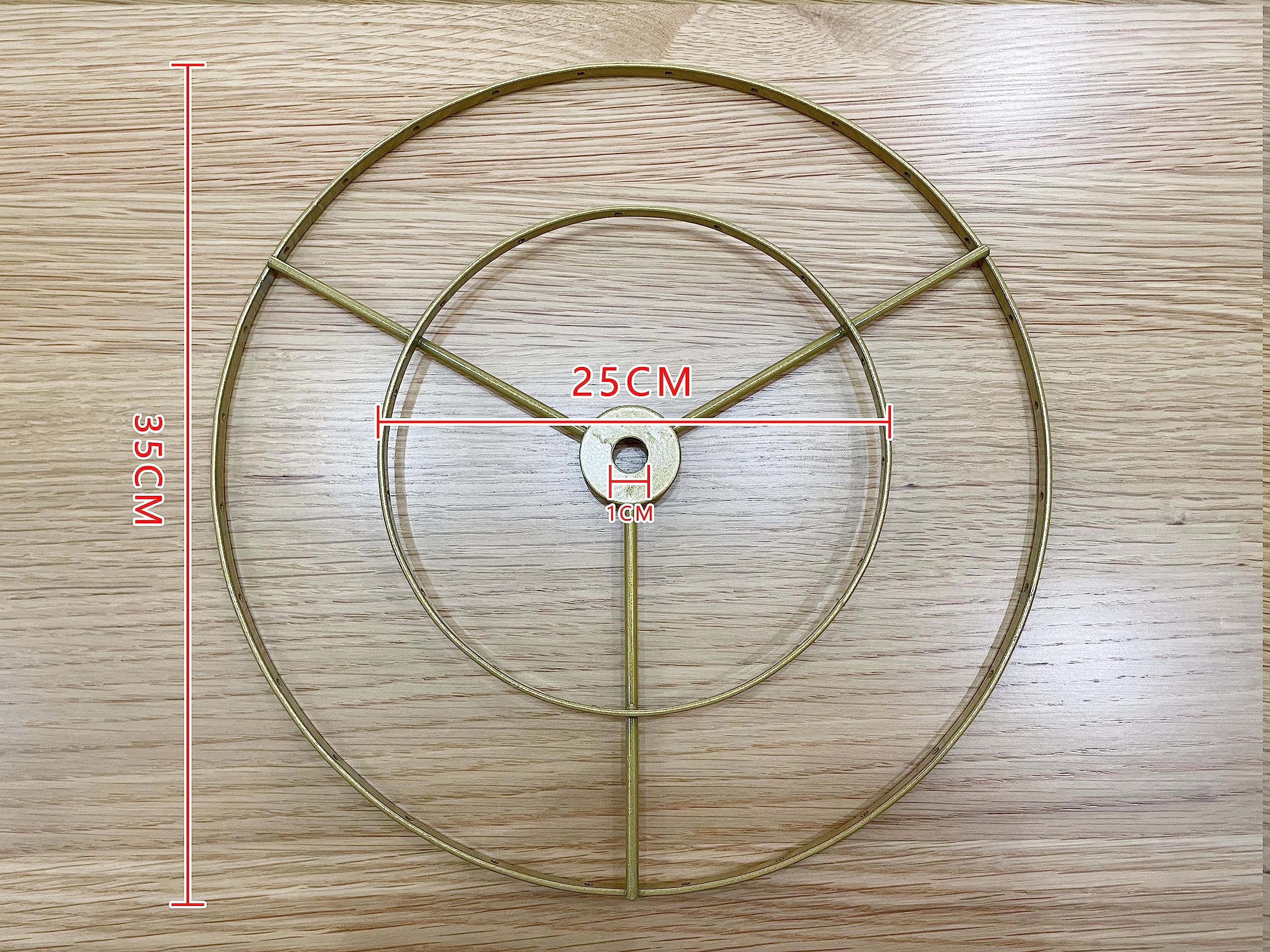 YISSEN DIY Lamp Shade Frame, Metal Wire Ring Support for E27 Chandelier, Gold, Model: ring35