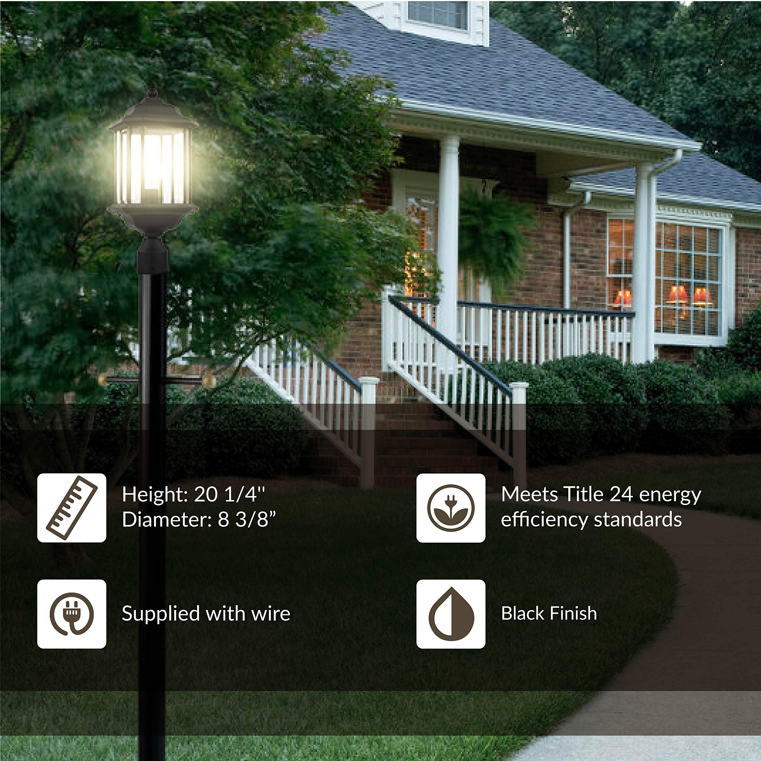 Sea Gull Lighting 82029-12 Kent Outdoor Post Lantern Outside Fixture, One - Light, Black