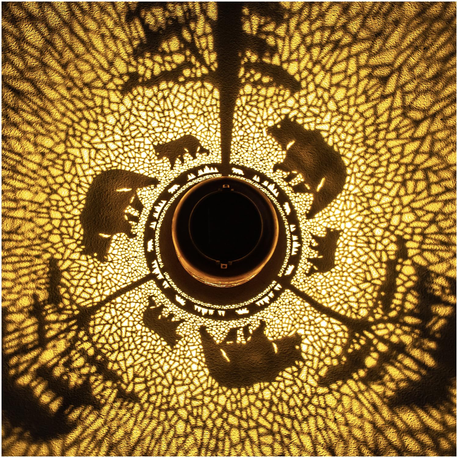 Bear Solar Lanterns Outdoor Waterproof,Hanging Solar Lights Bear Gifts For Women Men Metal Led Decorative Light For Yard,Patio,L