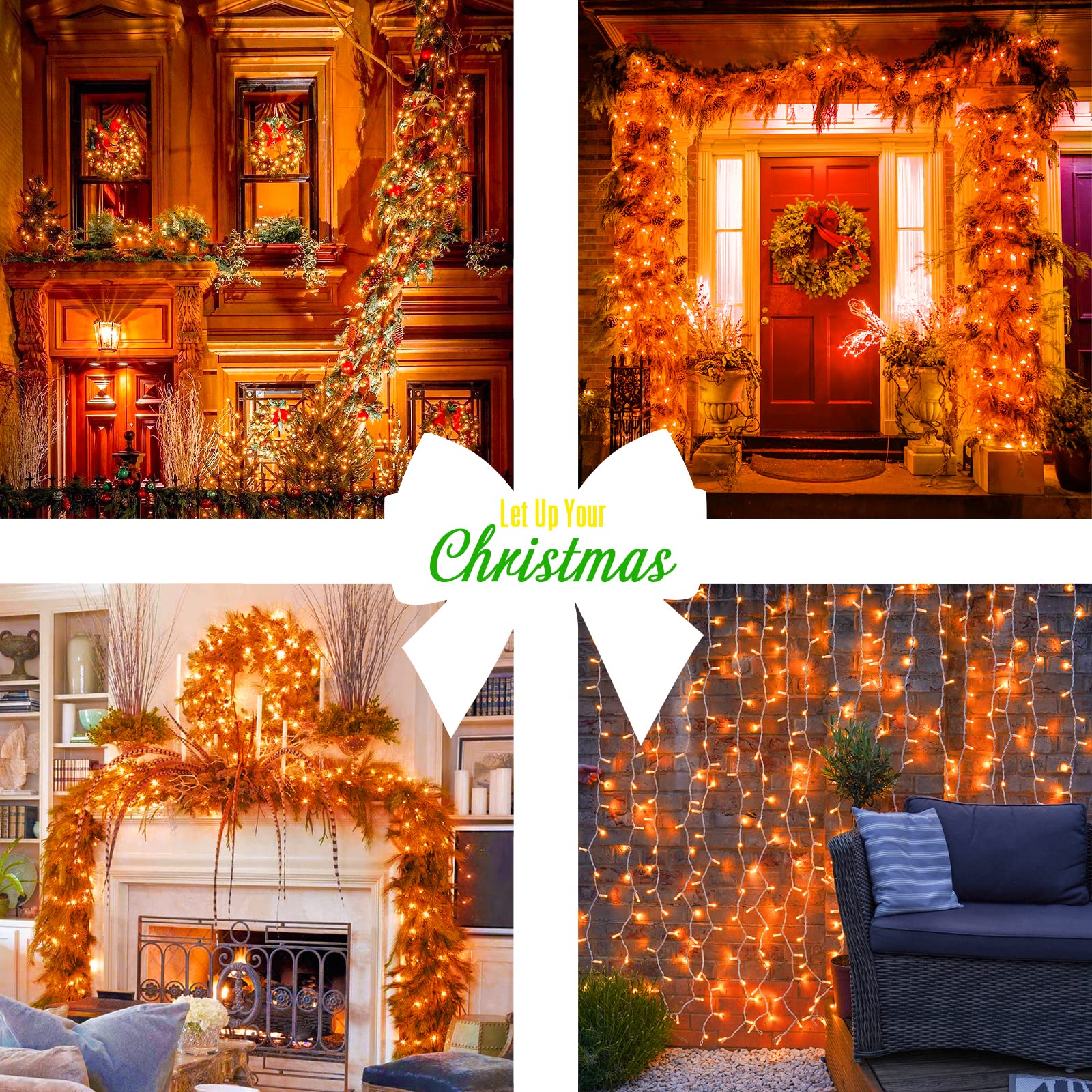 Jmexsuss 33Ft Orange Battery Operated Halloween Lights, 100 Led Twinkle Fairy String Lights With Remote, Waterproof For Indoor/Outdoor Use