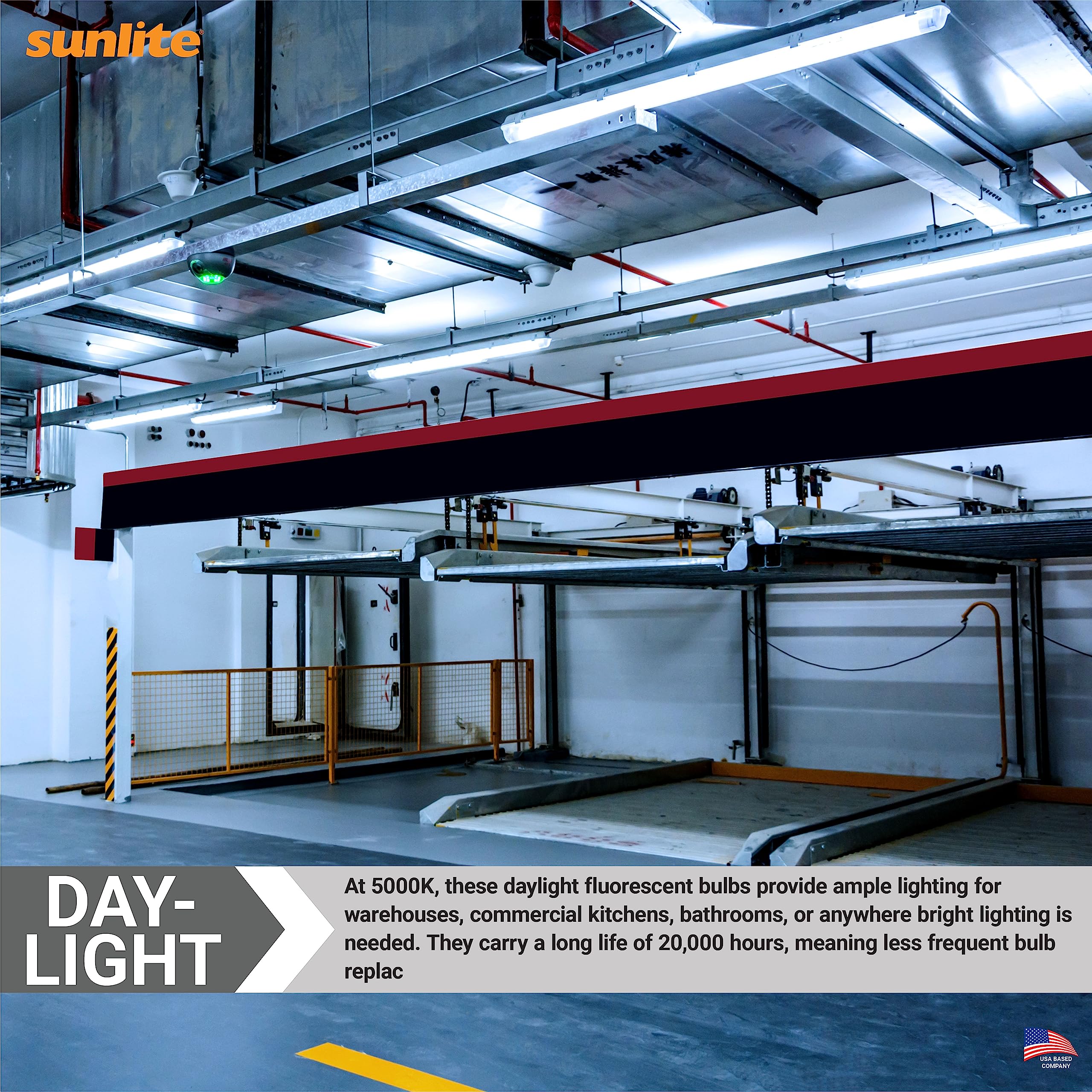Sunlite T5 Linear Fluorescent Lamp, 21W, 1900 Lumens, 5000K, Mini G5 Bi-Pin Base, Polycarbonate, 40 Pack