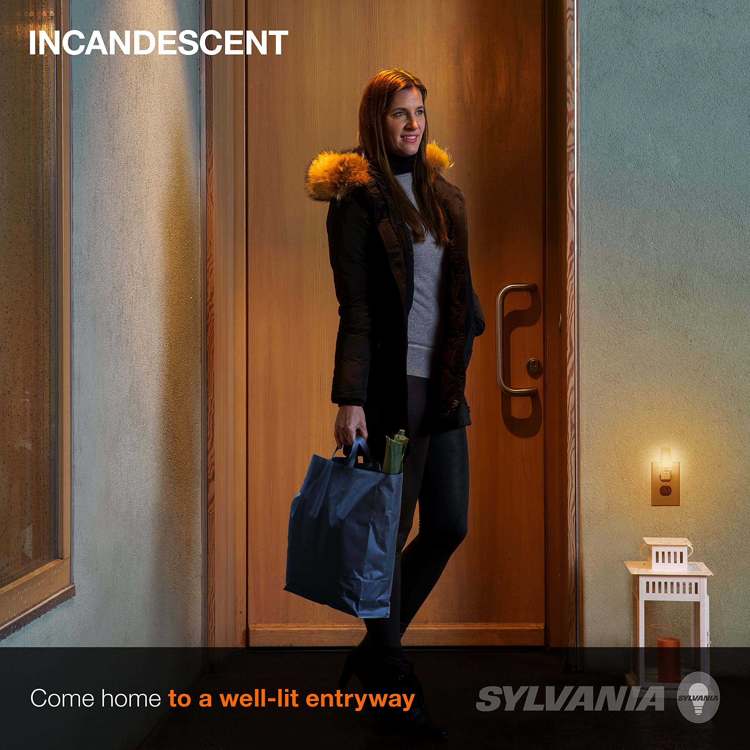 SYLVANIA 4W C7 Night Light Bulb, E12 Candelabra Base, 15 Lumens, Frosted, 2850K, White - 4 Pack (13553