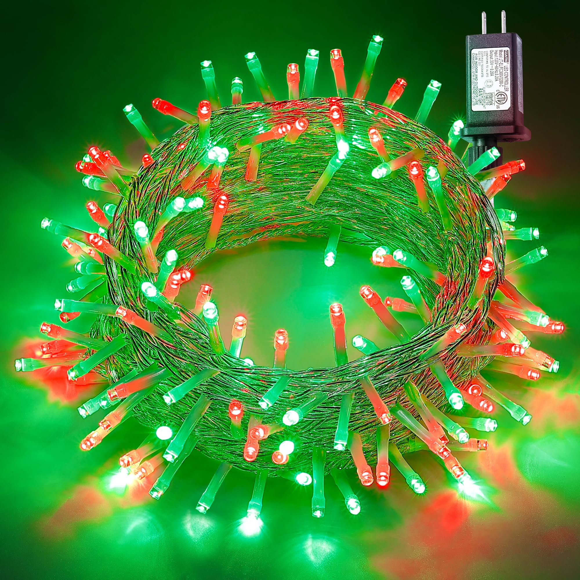 oopswow Red and Green String Lights, 33ft 100 LED Christmas Lights Plug in,8 Modes Twinkle Fairy Lights Waterproof for Indoor Outdoor, Christmas Tree Lights for Holiday,Wedding Party,Xmas Decor
